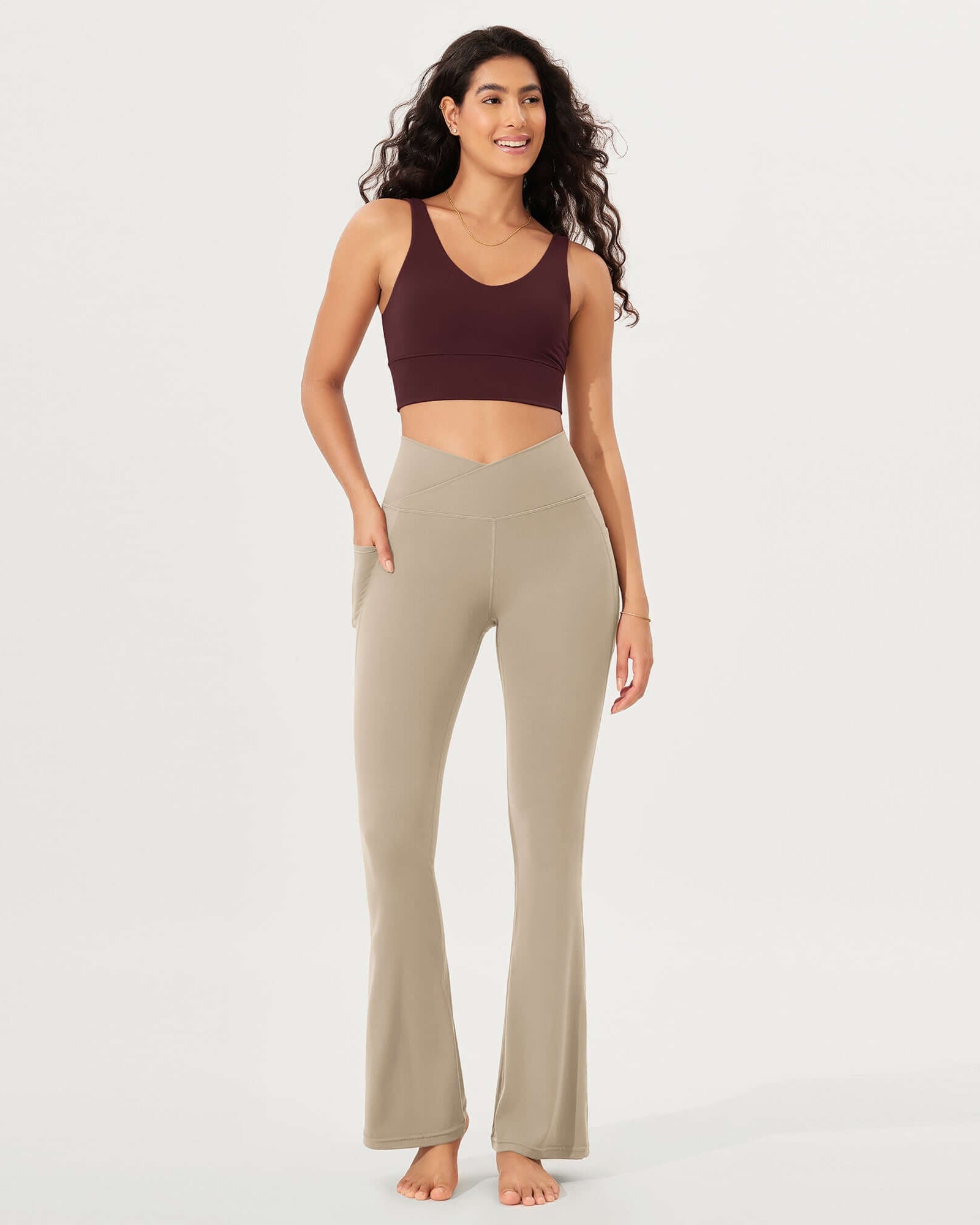 32 Cloud Feeling Bootcut Lounge Yoga Pants with Pockets - ododos