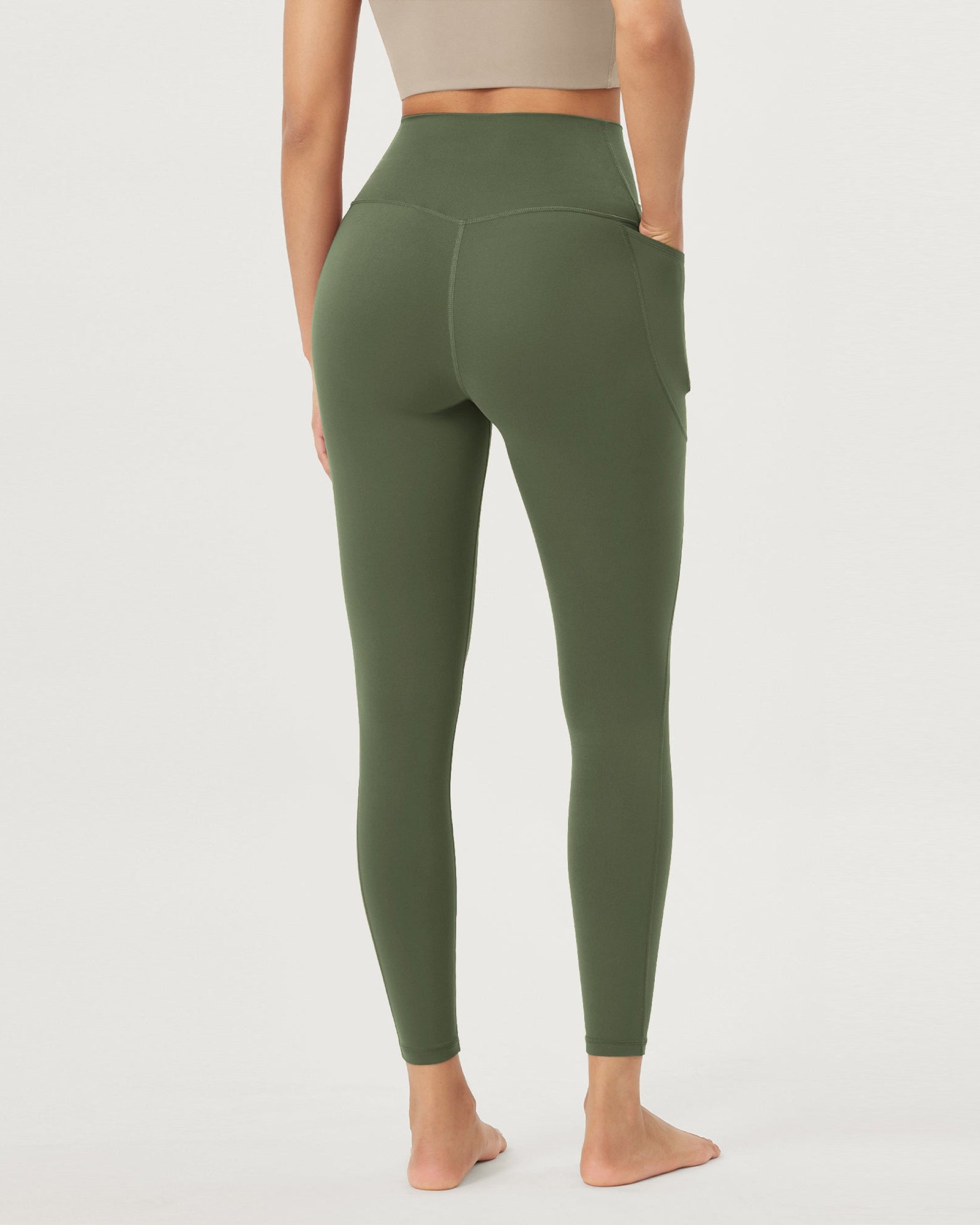 25 Crossover 7/8 V High Wasit Lounge Leggings with Pockets - ododos