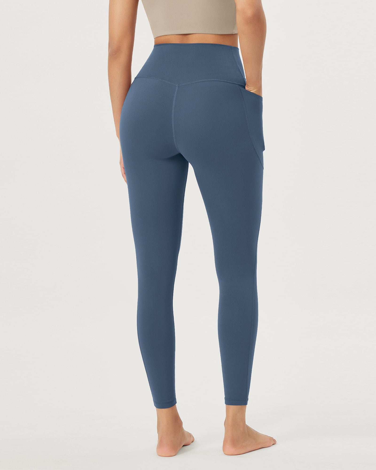 25 Crossover 7/8 V High Wasit Lounge Leggings with Pockets - ododos