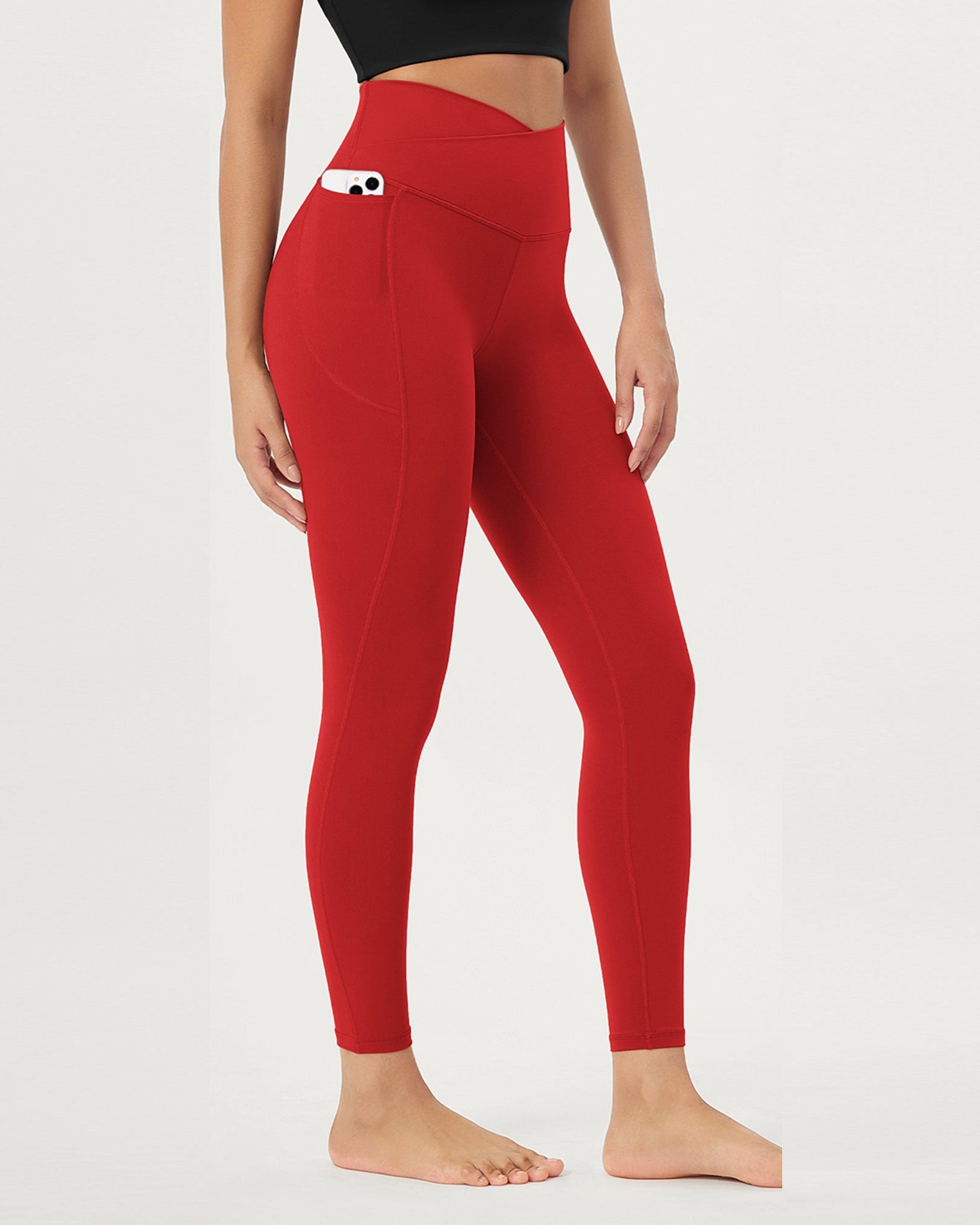 25 Crossover 7/8 V High Wasit Lounge Leggings with Pockets - ododos