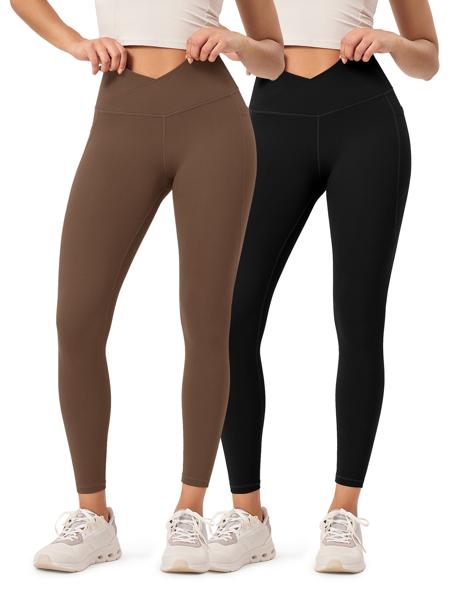 2-Pack 25 ODCLOUD Crossover Lounge Yoga Waist Leggings with Pockets - ododos