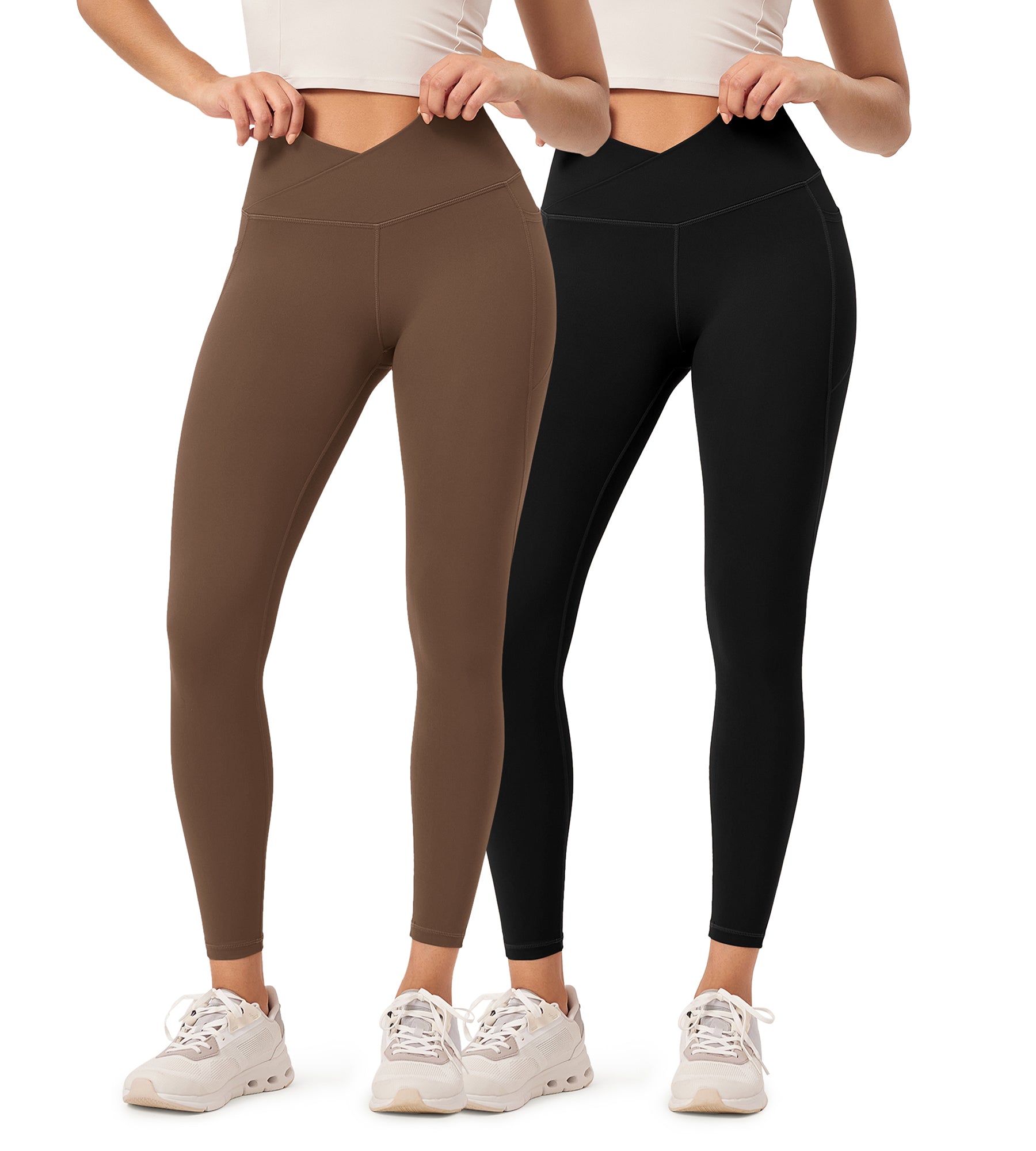 2-Pack 25 ODCLOUD Crossover Lounge Yoga Waist Leggings with Pockets - ododos