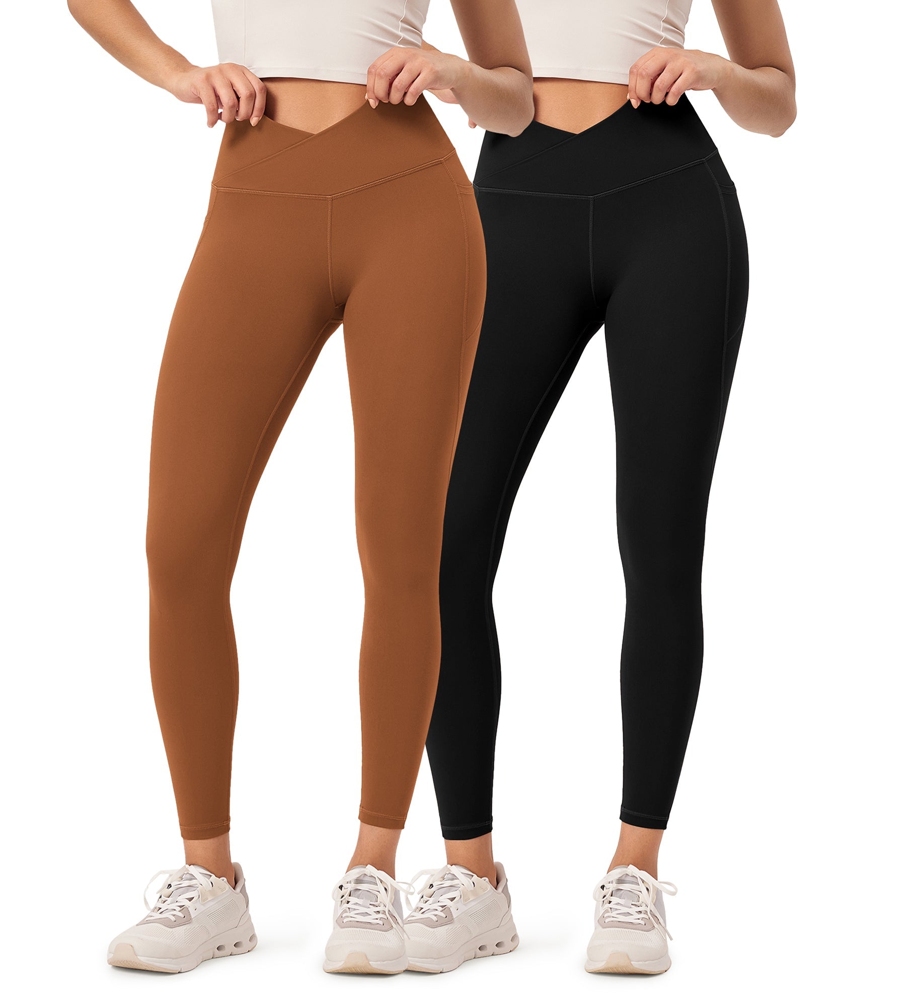 2-Pack 25 ODCLOUD Crossover Lounge Yoga Waist Leggings with Pockets - ododos