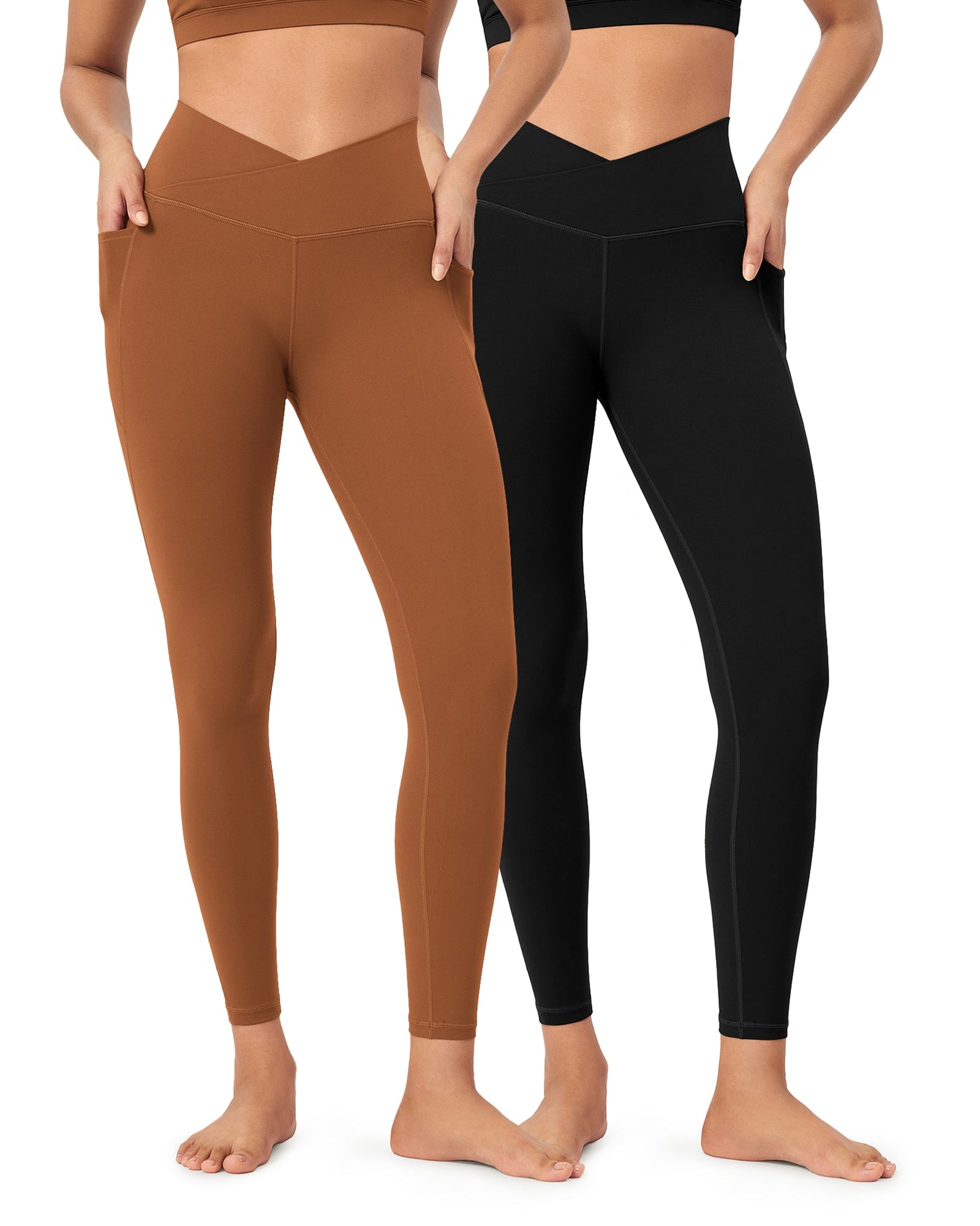 2-Pack 25 ODCLOUD Crossover Lounge Yoga Waist Leggings with Pockets - ododos