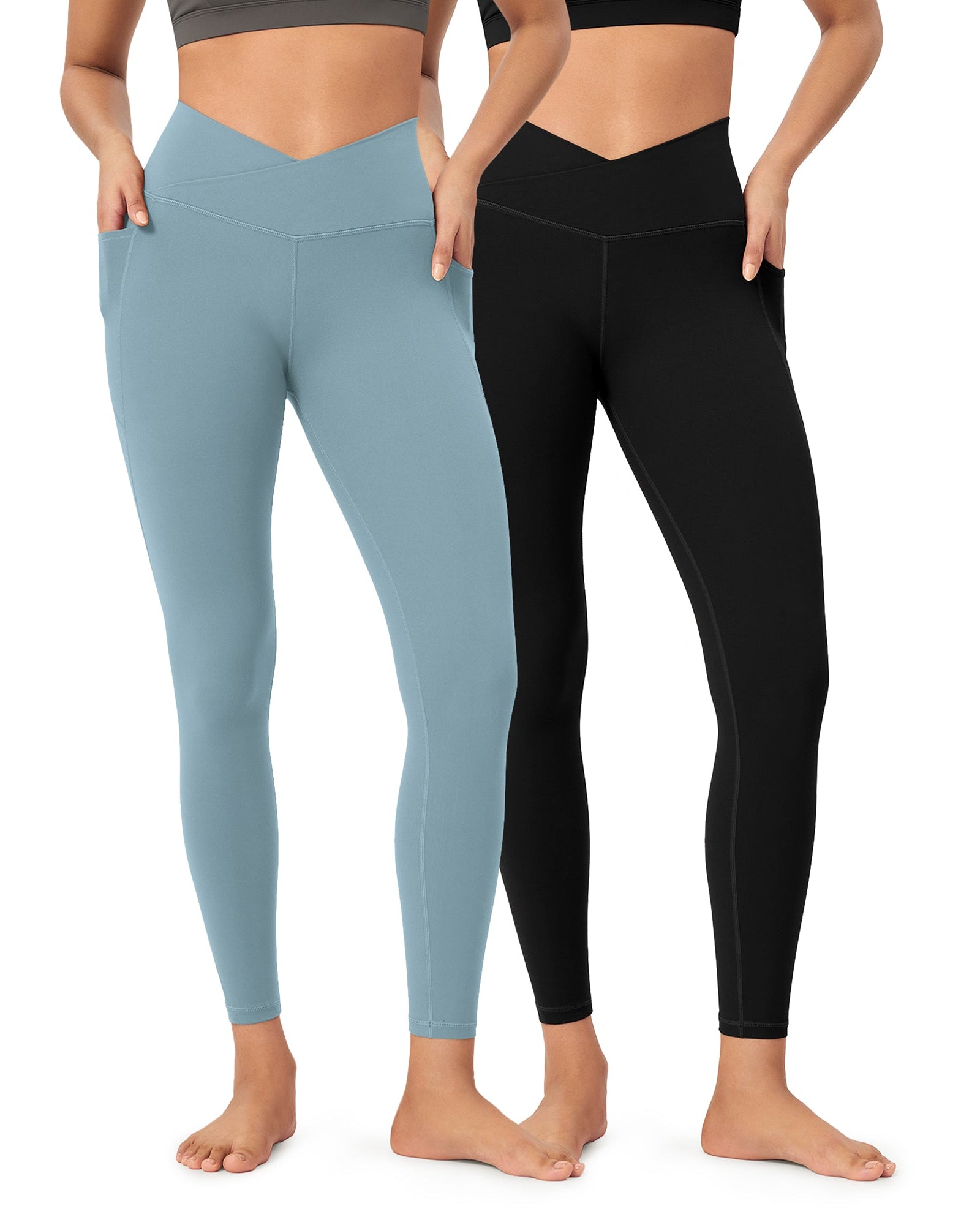 2-Pack 25 ODCLOUD Crossover Lounge Yoga Waist Leggings with Pockets - ododos