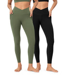 2-Pack 25 ODCLOUD Crossover Lounge Yoga Waist Leggings with Pockets - ododos
