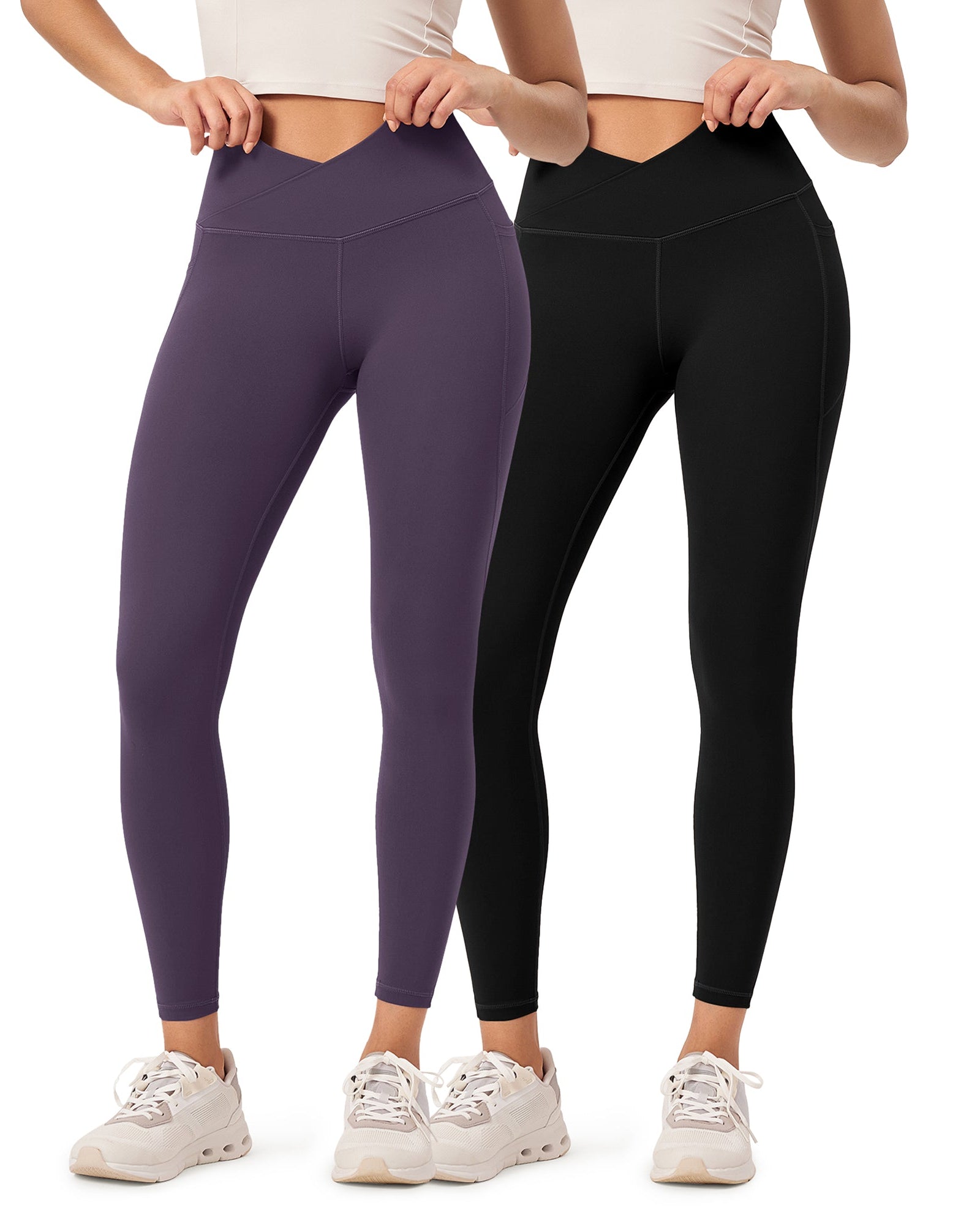 2-Pack 25 ODCLOUD Crossover Lounge Yoga Waist Leggings with Pockets - ododos