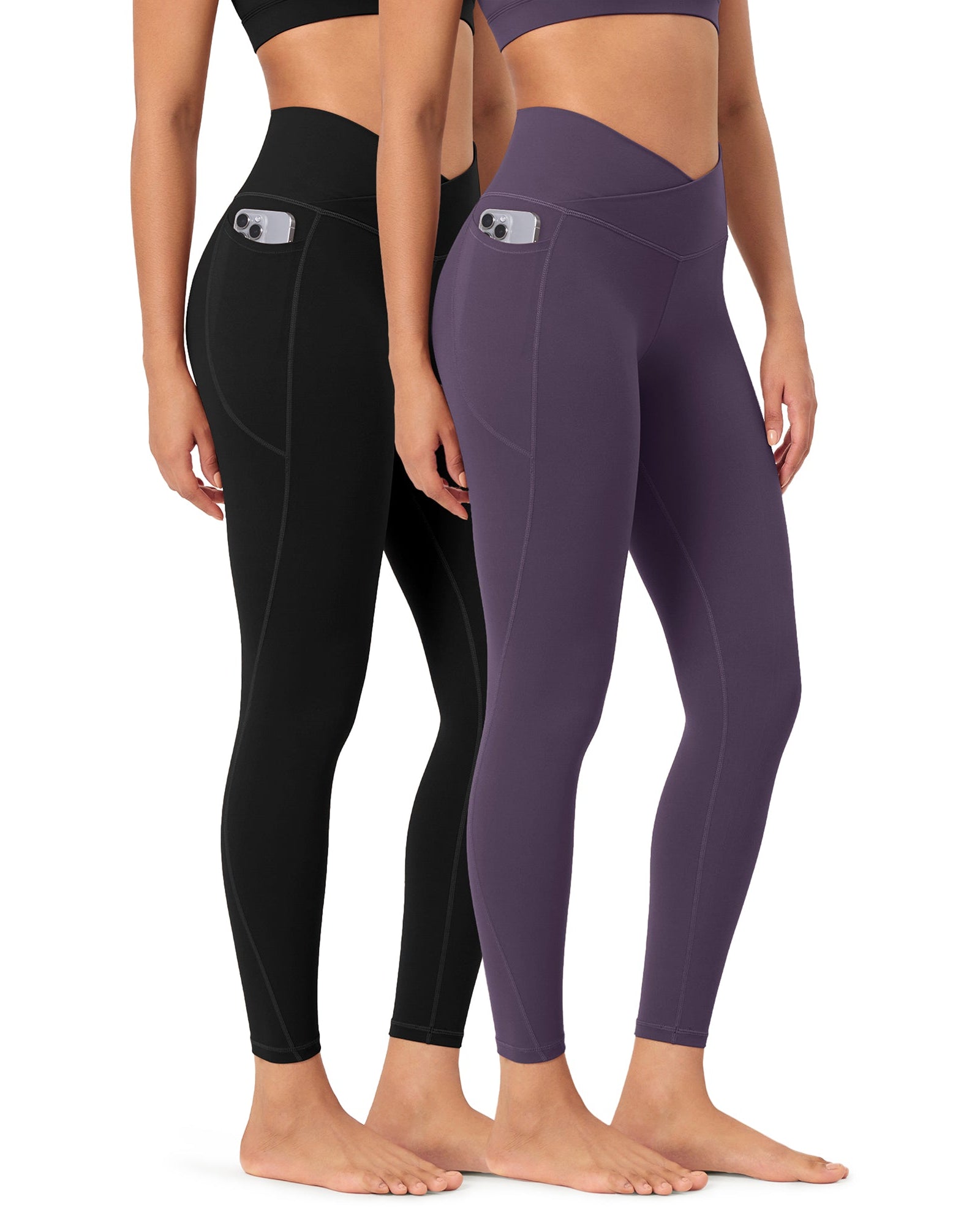2-Pack 25 ODCLOUD Crossover Lounge Yoga Waist Leggings with Pockets - ododos