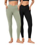 2-Pack 25 ODCLOUD Crossover Lounge Yoga Waist Leggings with Pockets - ododos