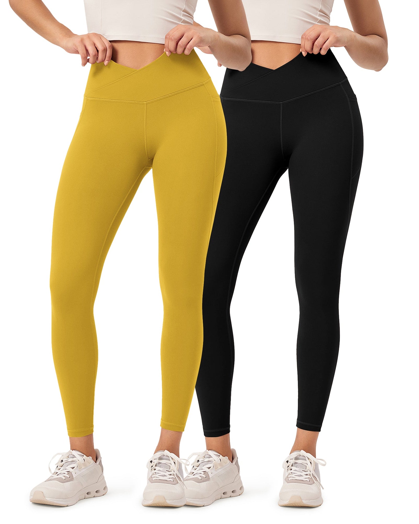 2-Pack 25 ODCLOUD Crossover Lounge Yoga Waist Leggings with Pockets - ododos