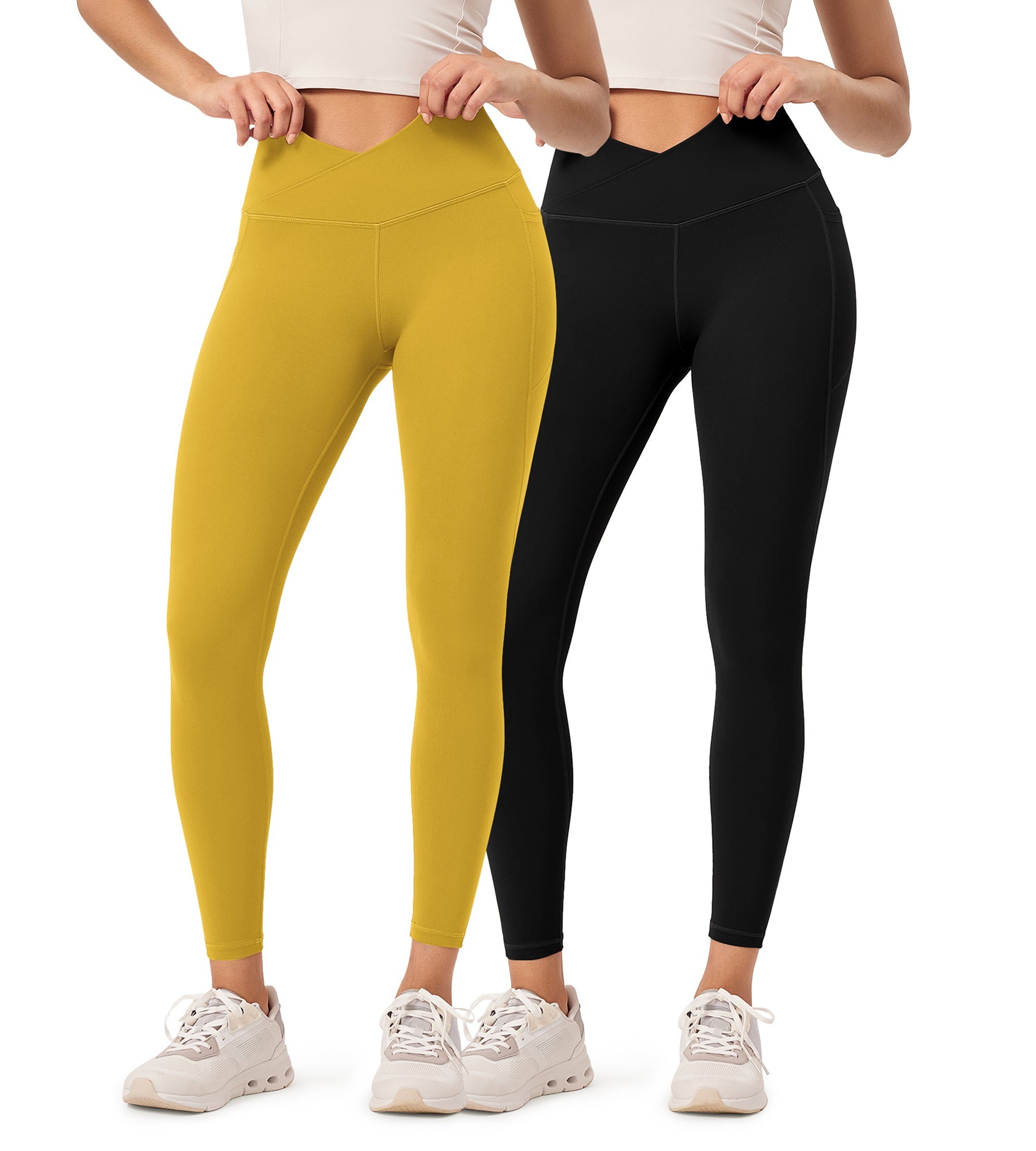 2-Pack 25 ODCLOUD Crossover Lounge Yoga Waist Leggings with Pockets - ododos