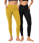 2-Pack 25 ODCLOUD Crossover Lounge Yoga Waist Leggings with Pockets - ododos