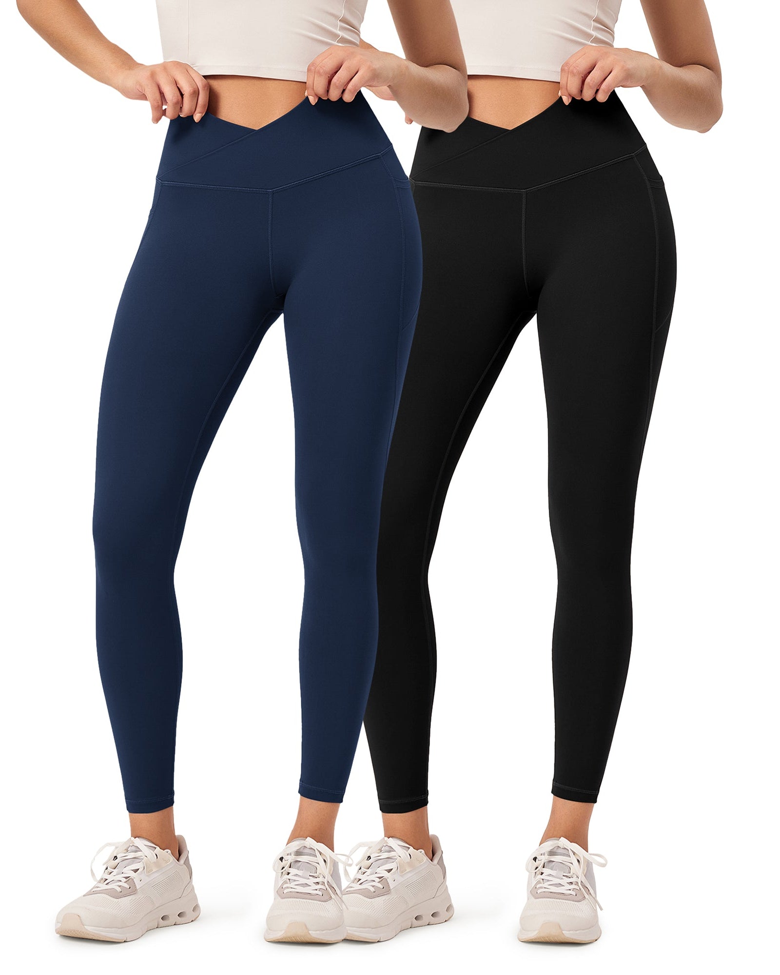 2-Pack 25 ODCLOUD Crossover Lounge Yoga Waist Leggings with Pockets - ododos