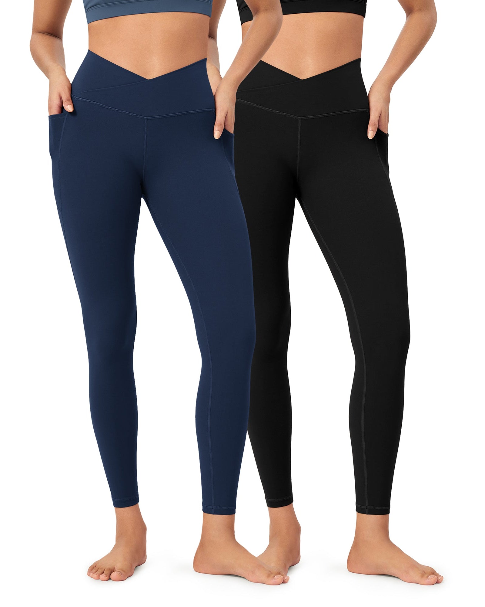 2-Pack 25 ODCLOUD Crossover Lounge Yoga Waist Leggings with Pockets - ododos
