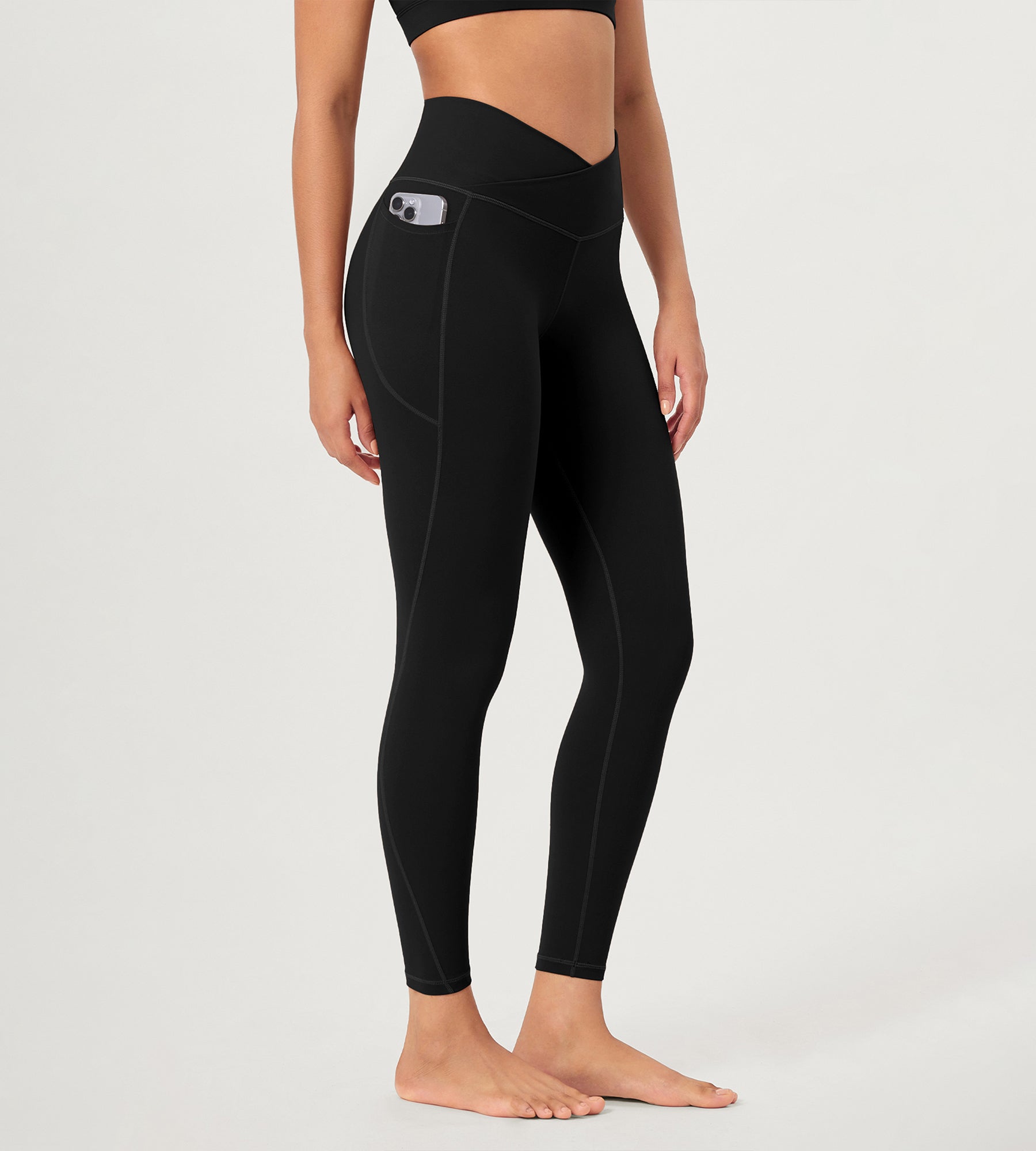 25 ODCLOUD Crossover Lounge Yoga Waist Leggings with Pockets - ododos