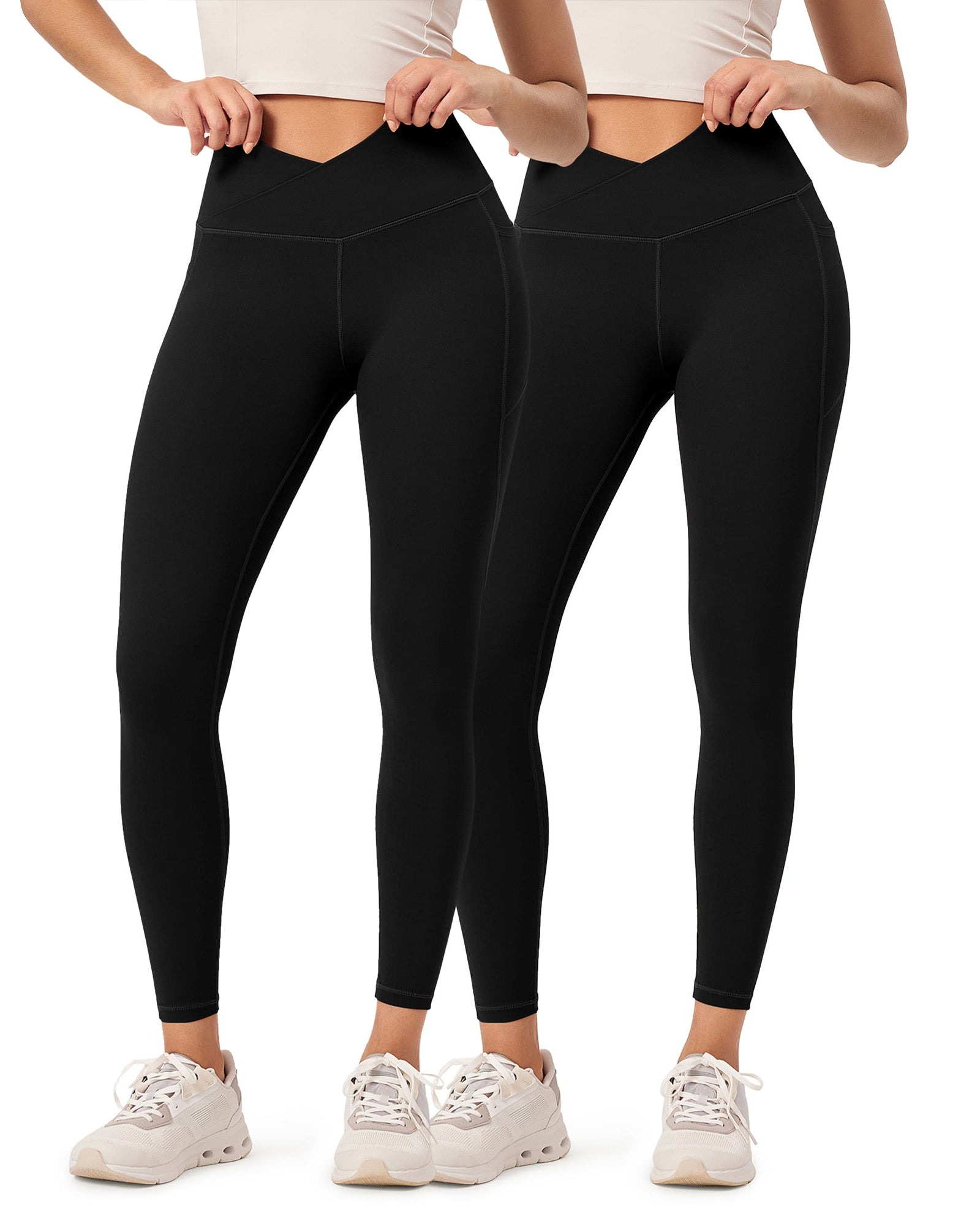 2-Pack 25 ODCLOUD Crossover Lounge Yoga Waist Leggings with Pockets - ododos