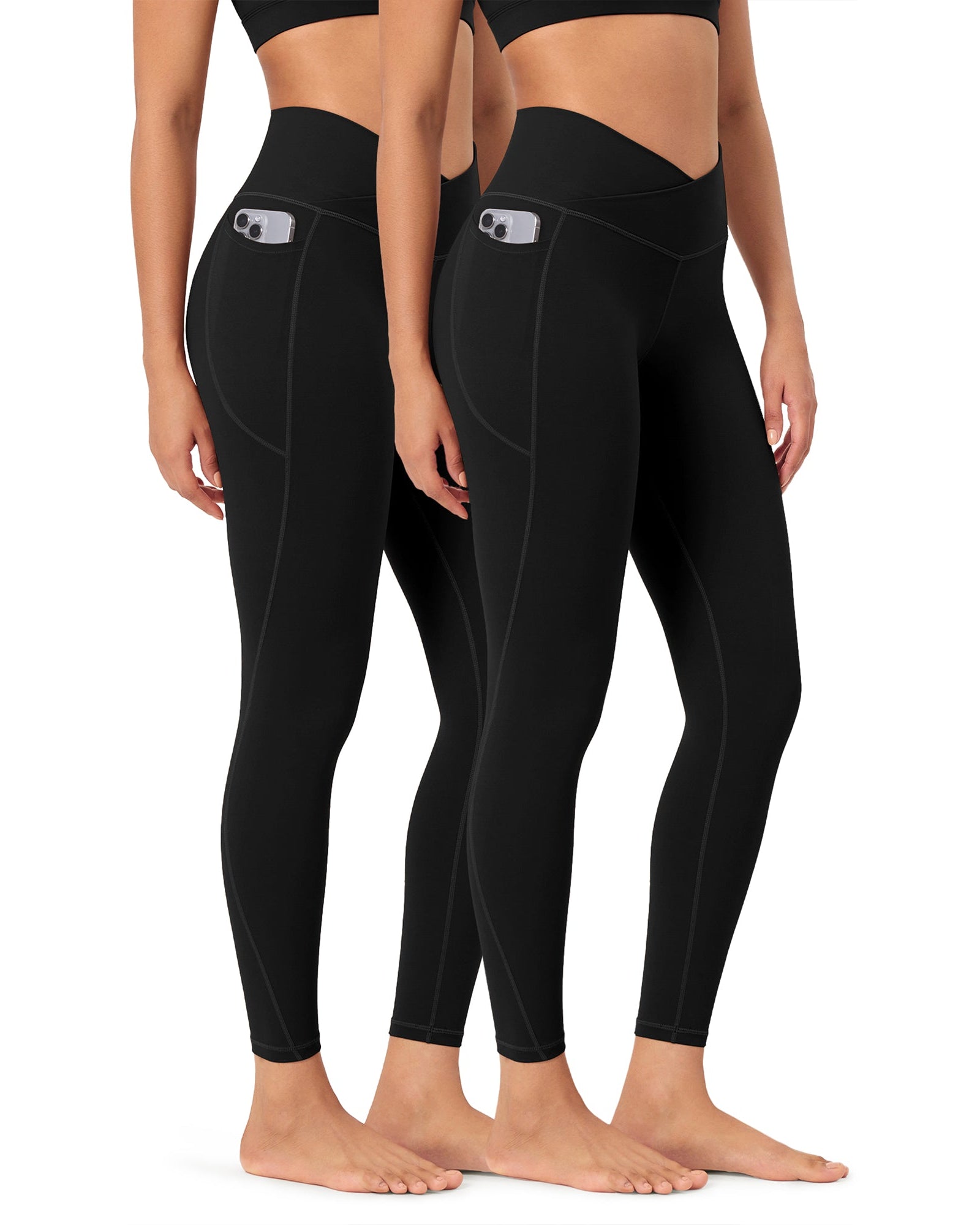 2-Pack 25 ODCLOUD Crossover Lounge Yoga Waist Leggings with Pockets - ododos