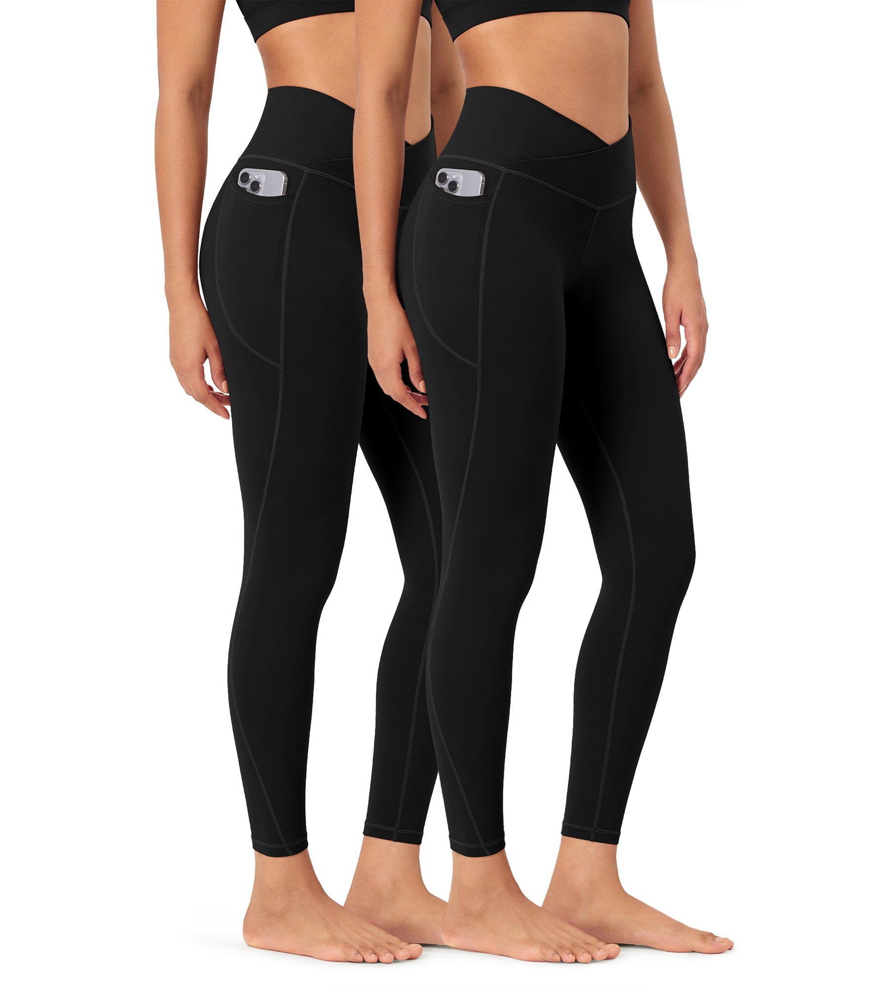 2-Pack 25 ODCLOUD Crossover Lounge Yoga Waist Leggings with Pockets - ododos