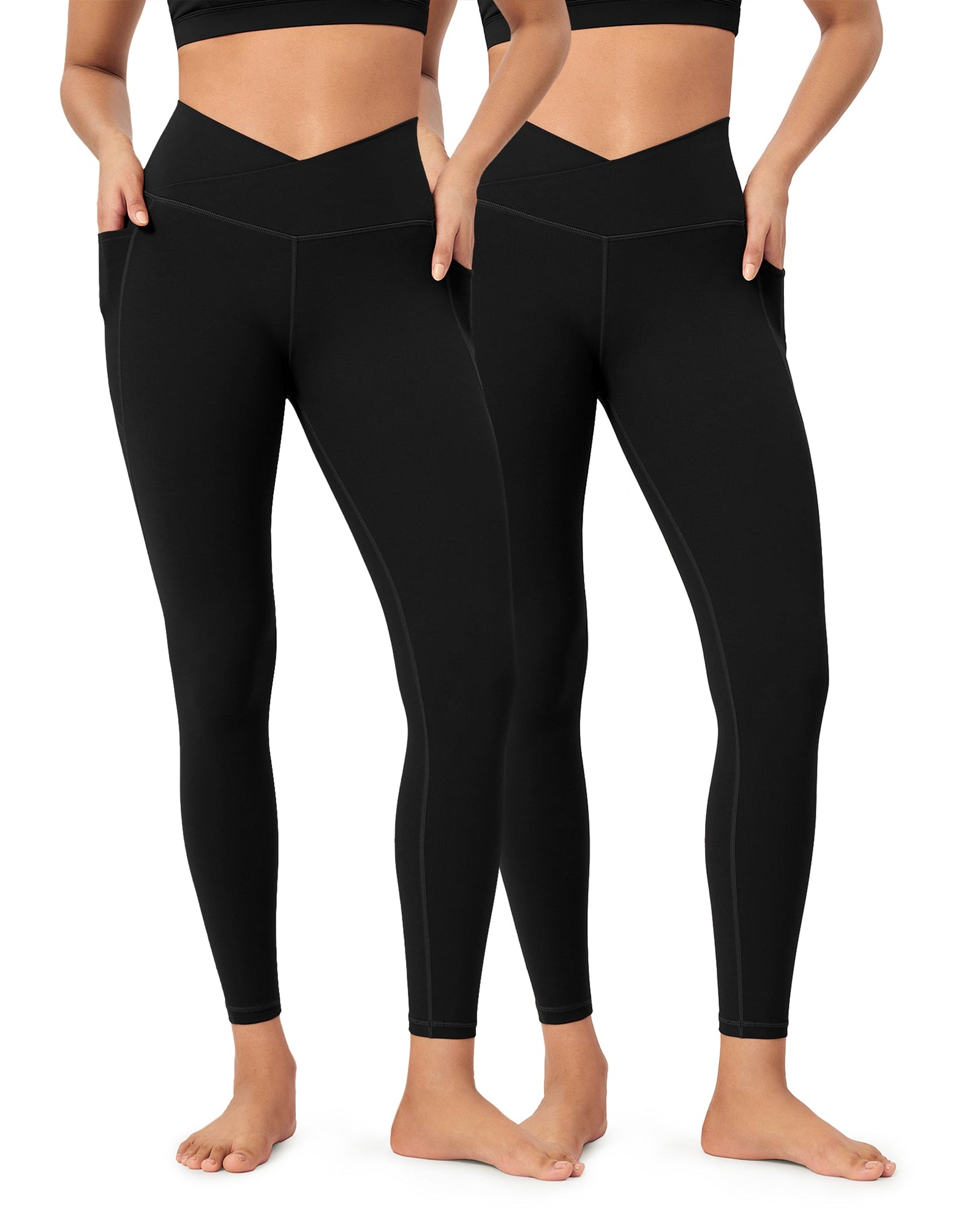 2-Pack 25 ODCLOUD Crossover Lounge Yoga Waist Leggings with Pockets - ododos