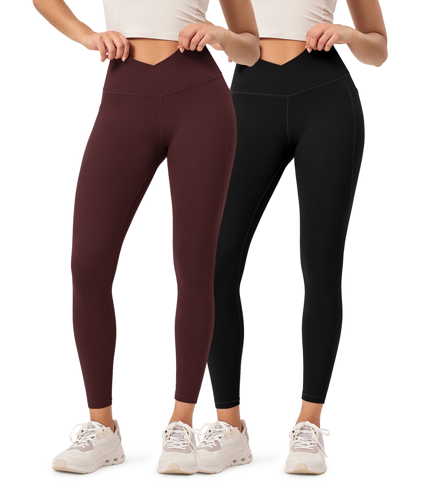 2-Pack 25 ODCLOUD Crossover Lounge Yoga Waist Leggings with Pockets - ododos