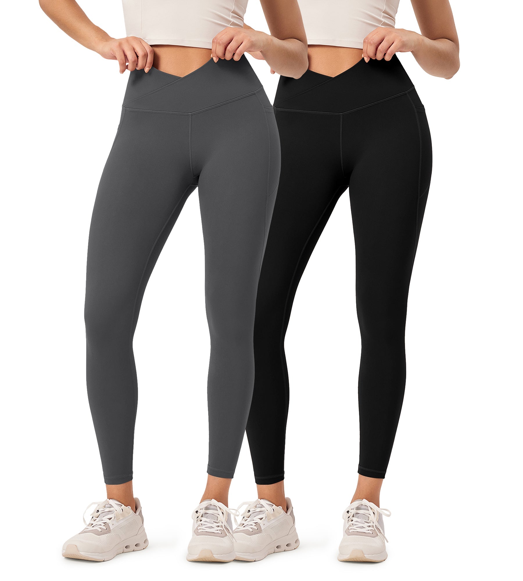 2-Pack 25 ODCLOUD Crossover Lounge Yoga Waist Leggings with Pockets - ododos