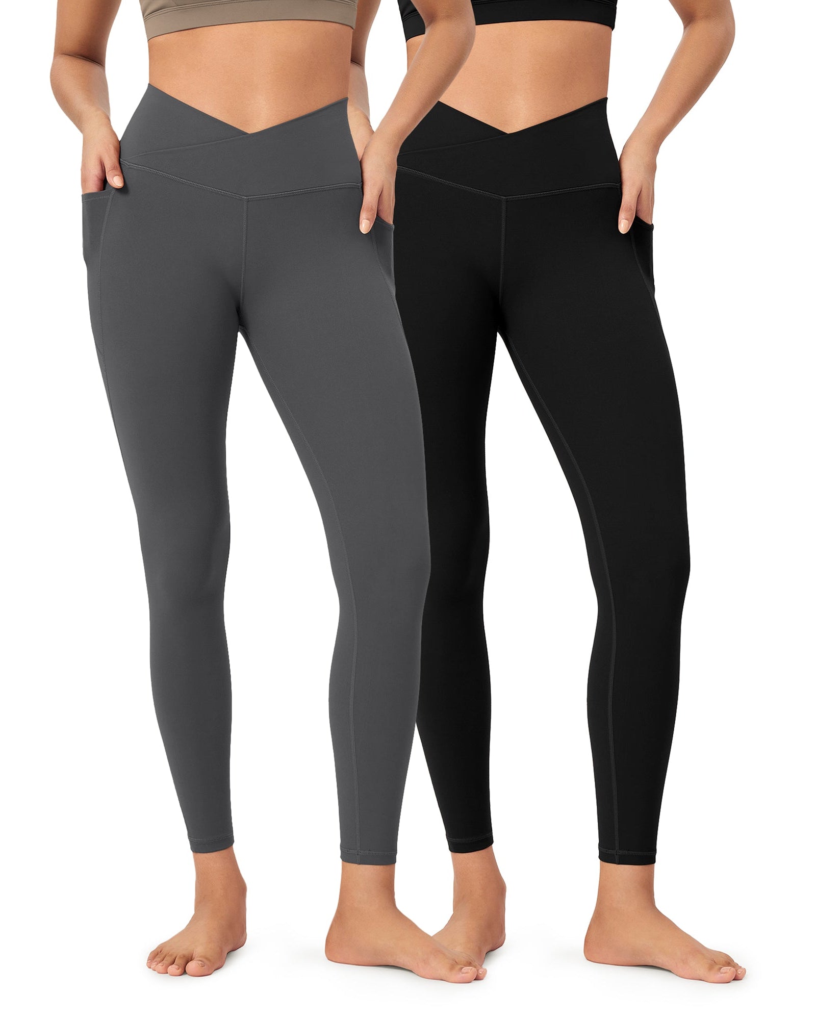 2-Pack 25 ODCLOUD Crossover Lounge Yoga Waist Leggings with Pockets - ododos