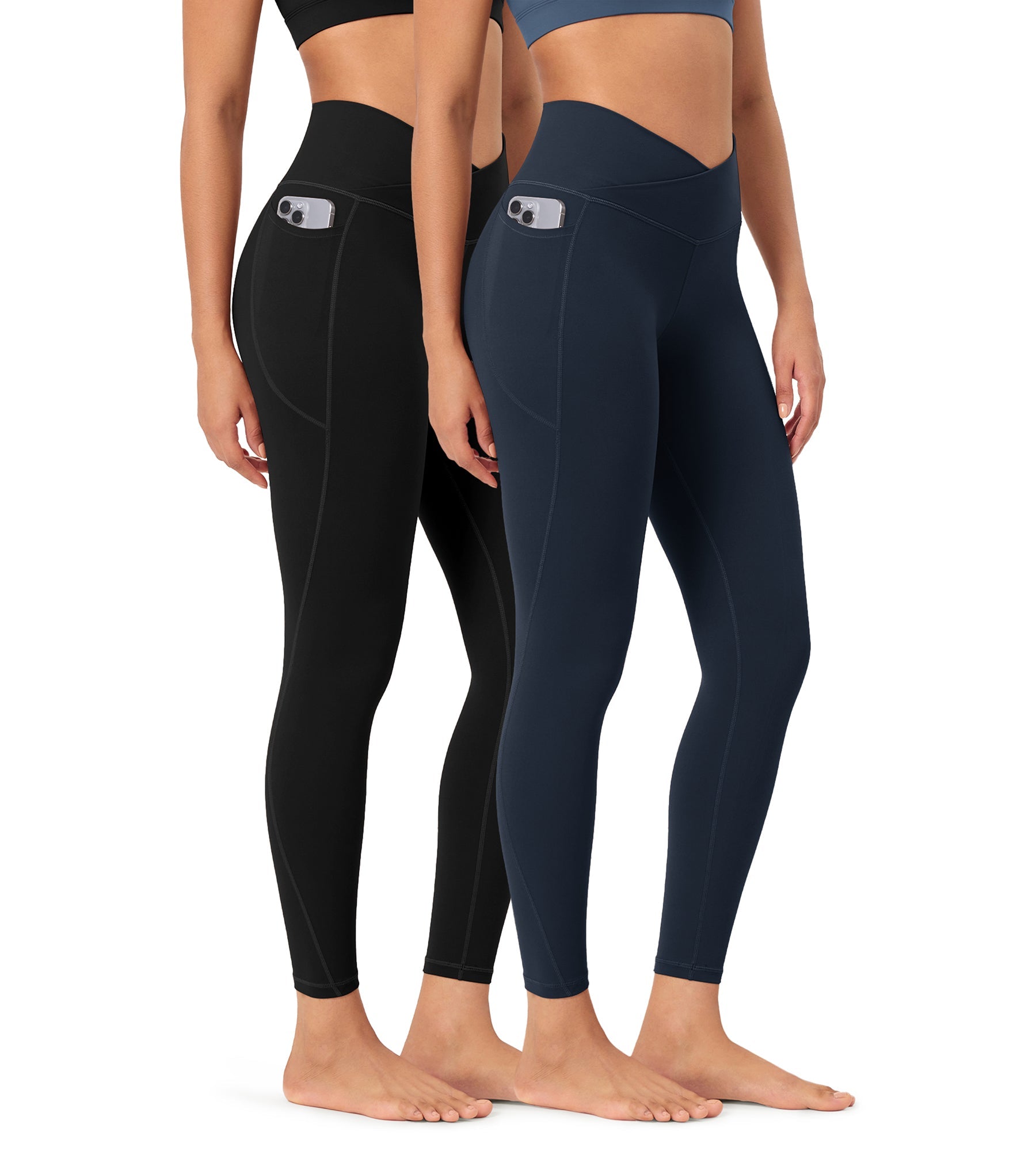 2-Pack 25 ODCLOUD Crossover Lounge Yoga Waist Leggings with Pockets - ododos