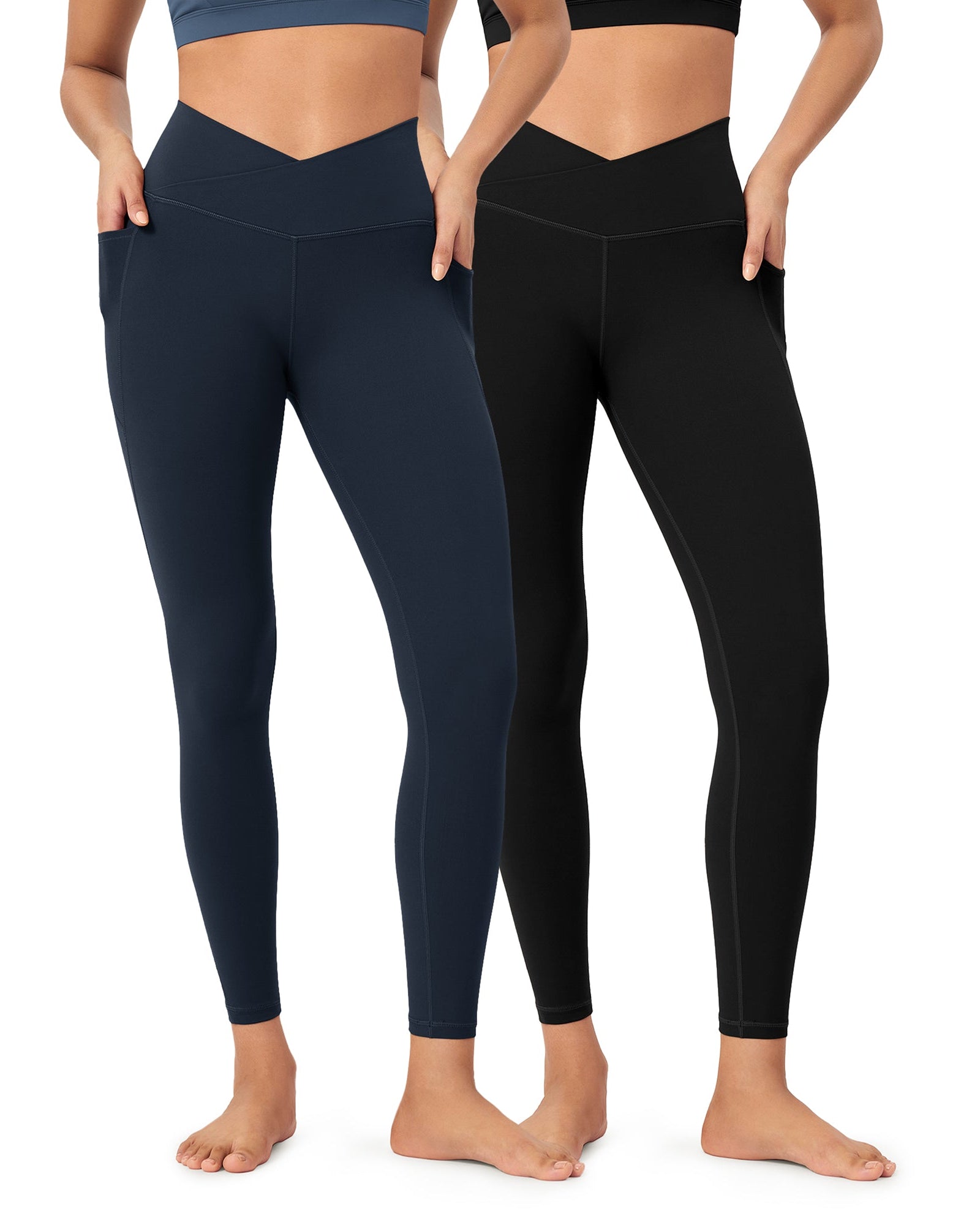 2-Pack 25 ODCLOUD Crossover Lounge Yoga Waist Leggings with Pockets - ododos