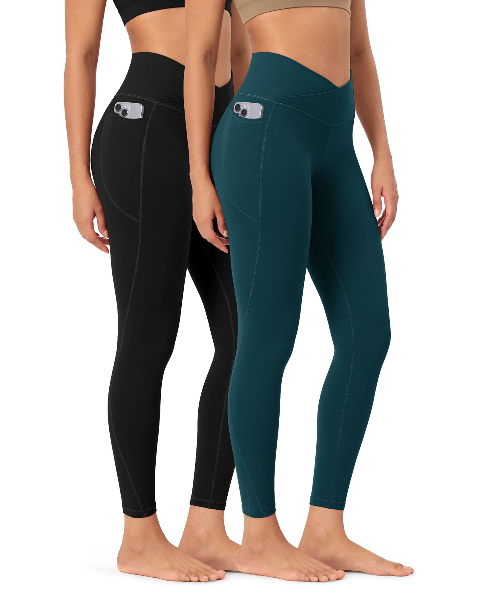 2-Pack 25 ODCLOUD Crossover Lounge Yoga Waist Leggings with Pockets - ododos