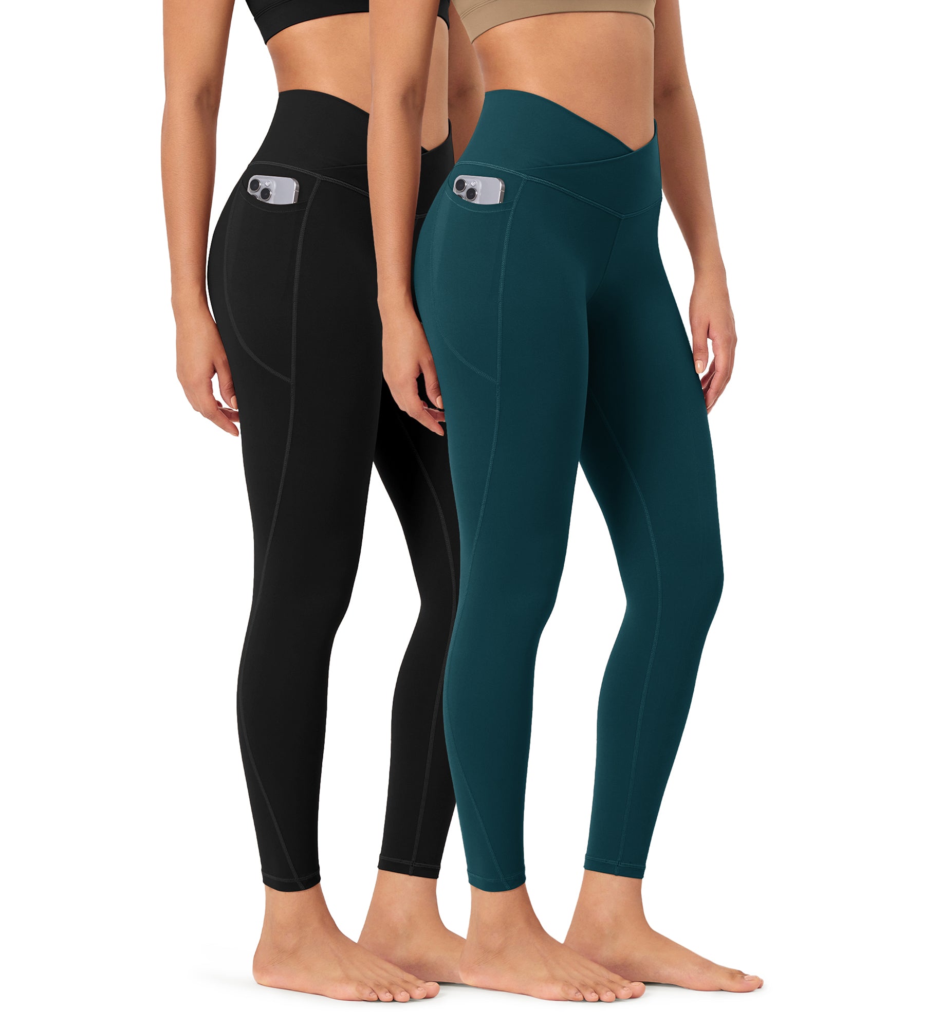 2-Pack 25 ODCLOUD Crossover Lounge Yoga Waist Leggings with Pockets - ododos