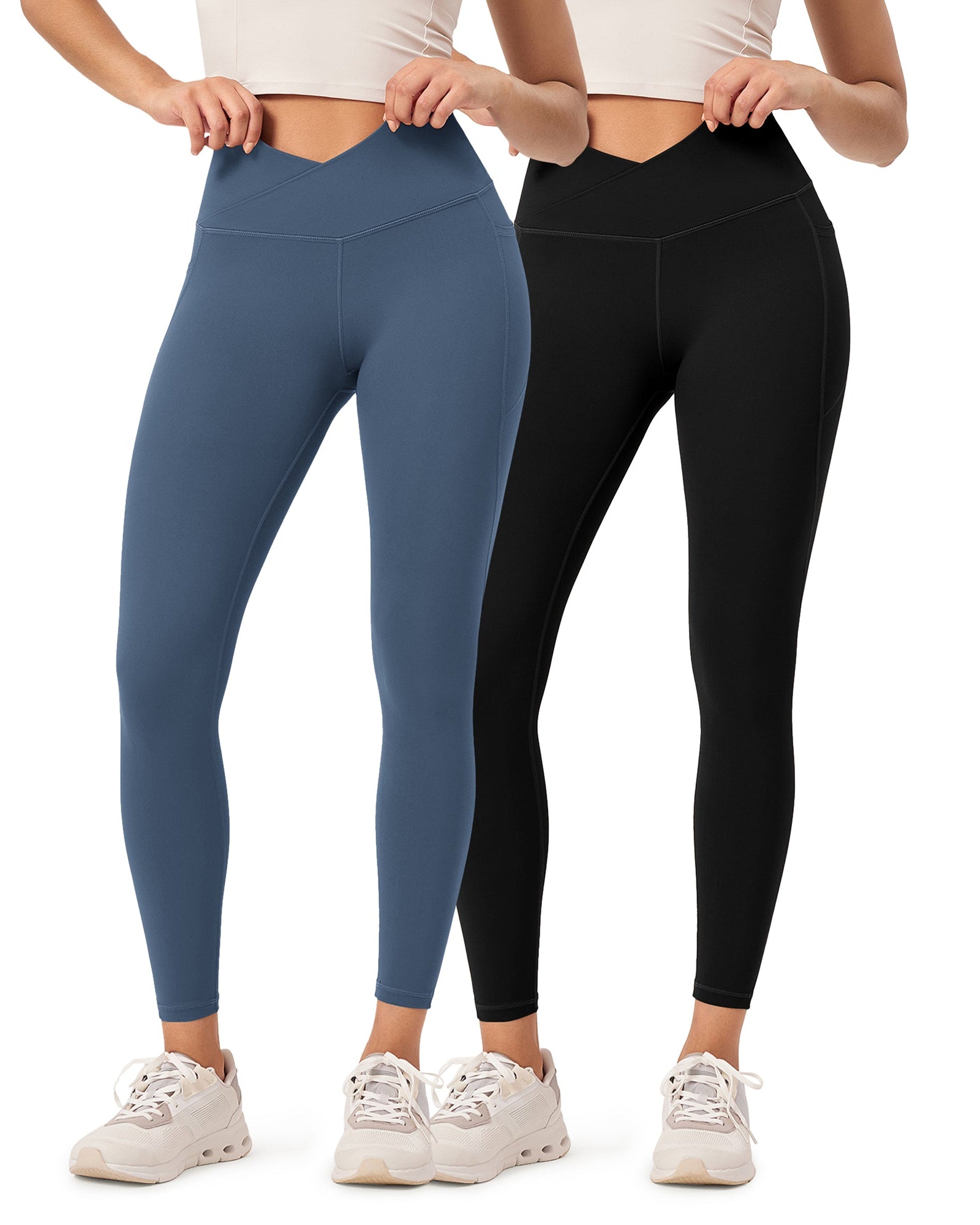 2-Pack 25 ODCLOUD Crossover Lounge Yoga Waist Leggings with Pockets - ododos