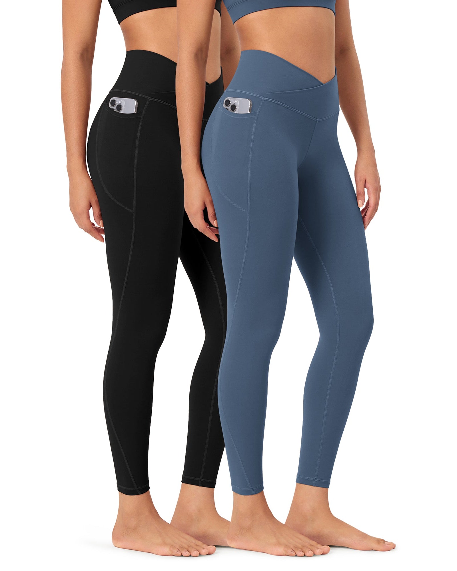 2-Pack 25 ODCLOUD Crossover Lounge Yoga Waist Leggings with Pockets - ododos