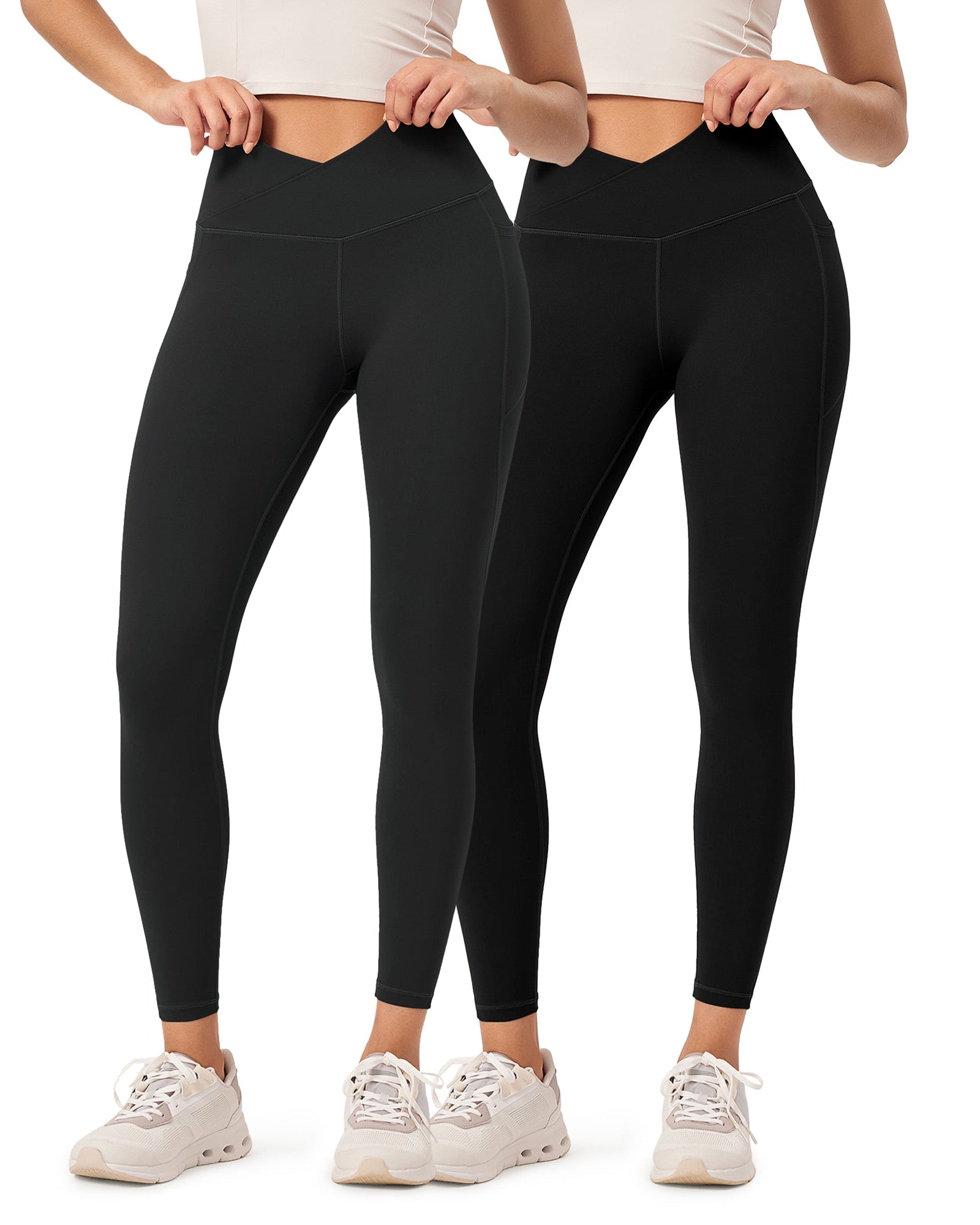 2-Pack 25 ODCLOUD Crossover Lounge Yoga Waist Leggings with Pockets - ododos