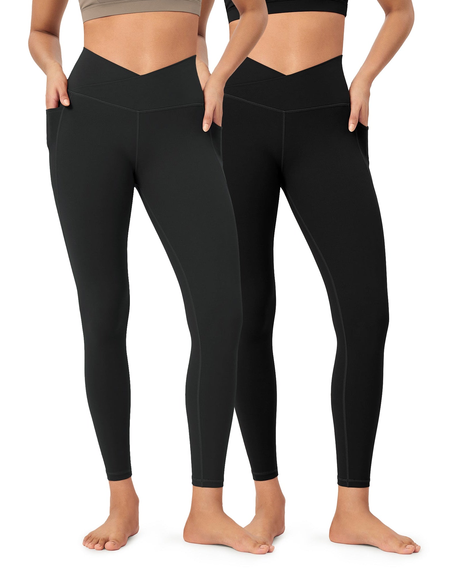 2-Pack 25 ODCLOUD Crossover Lounge Yoga Waist Leggings with Pockets - ododos