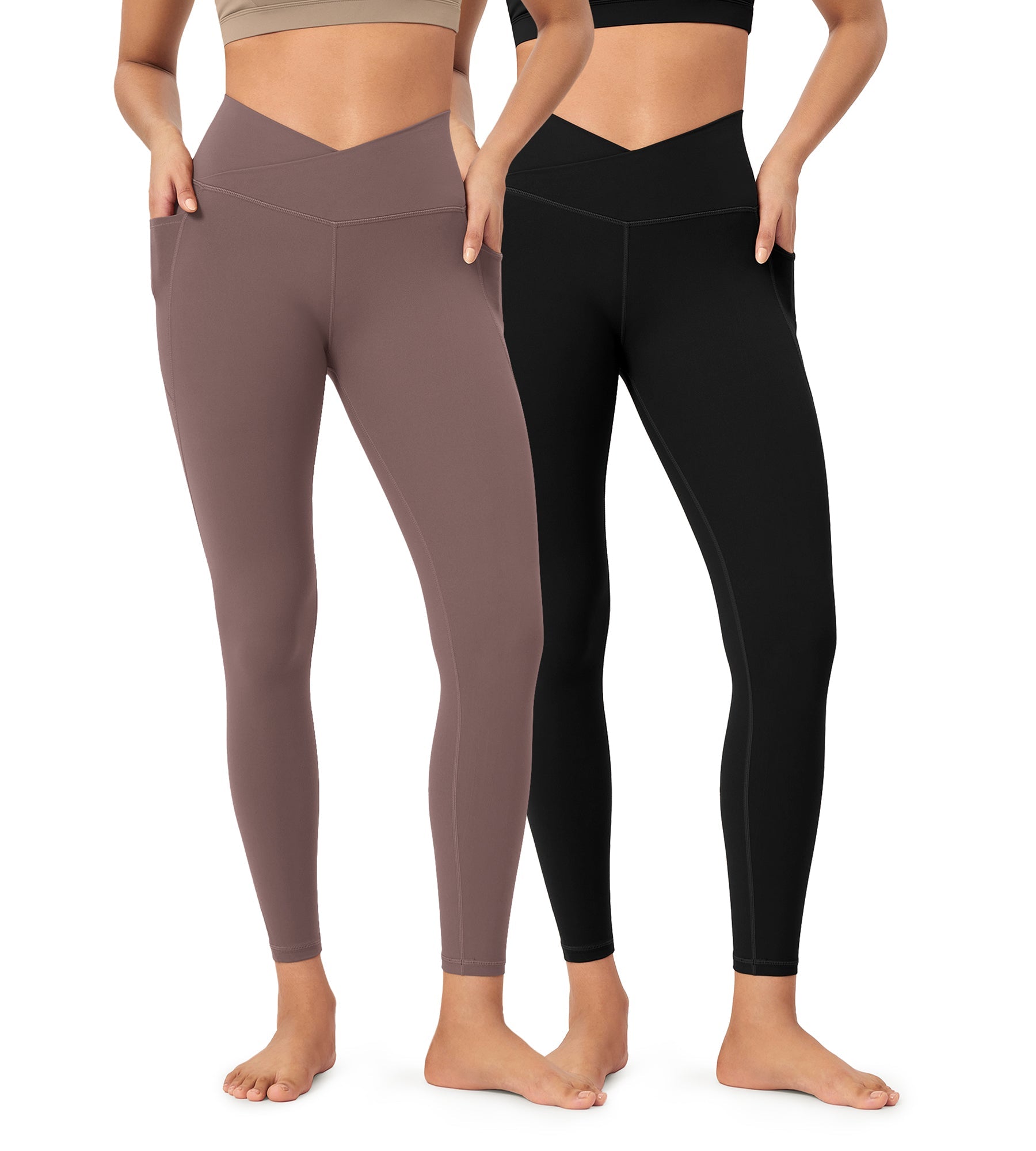 2-Pack 25 ODCLOUD Crossover Lounge Yoga Waist Leggings with Pockets - ododos