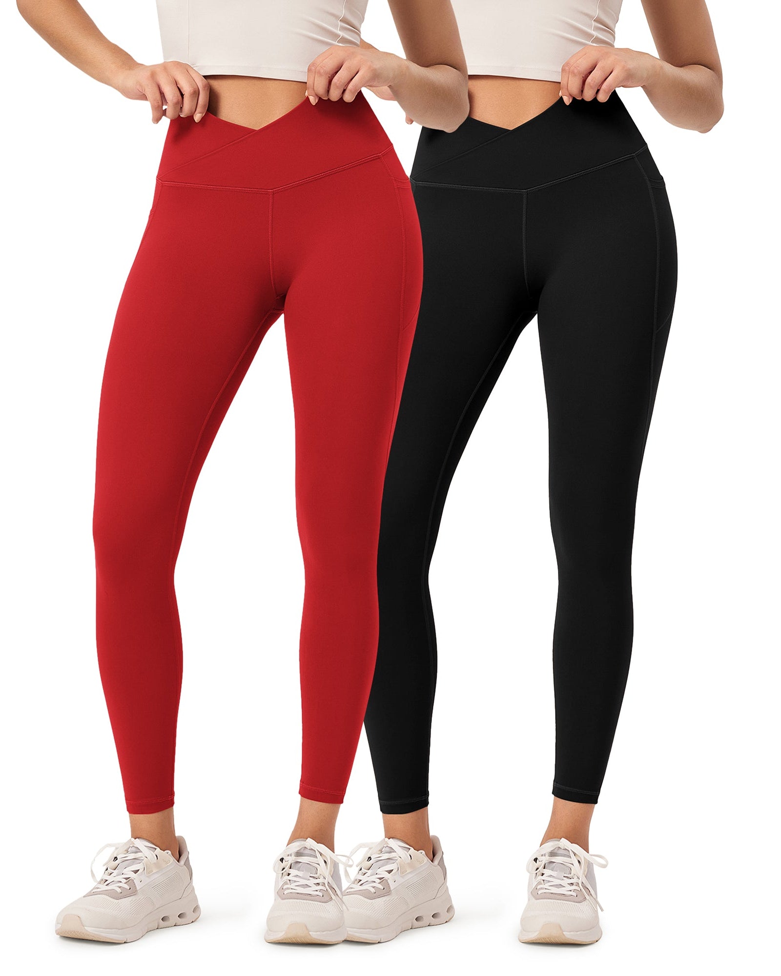 2-Pack 25 ODCLOUD Crossover Lounge Yoga Waist Leggings with Pockets - ododos