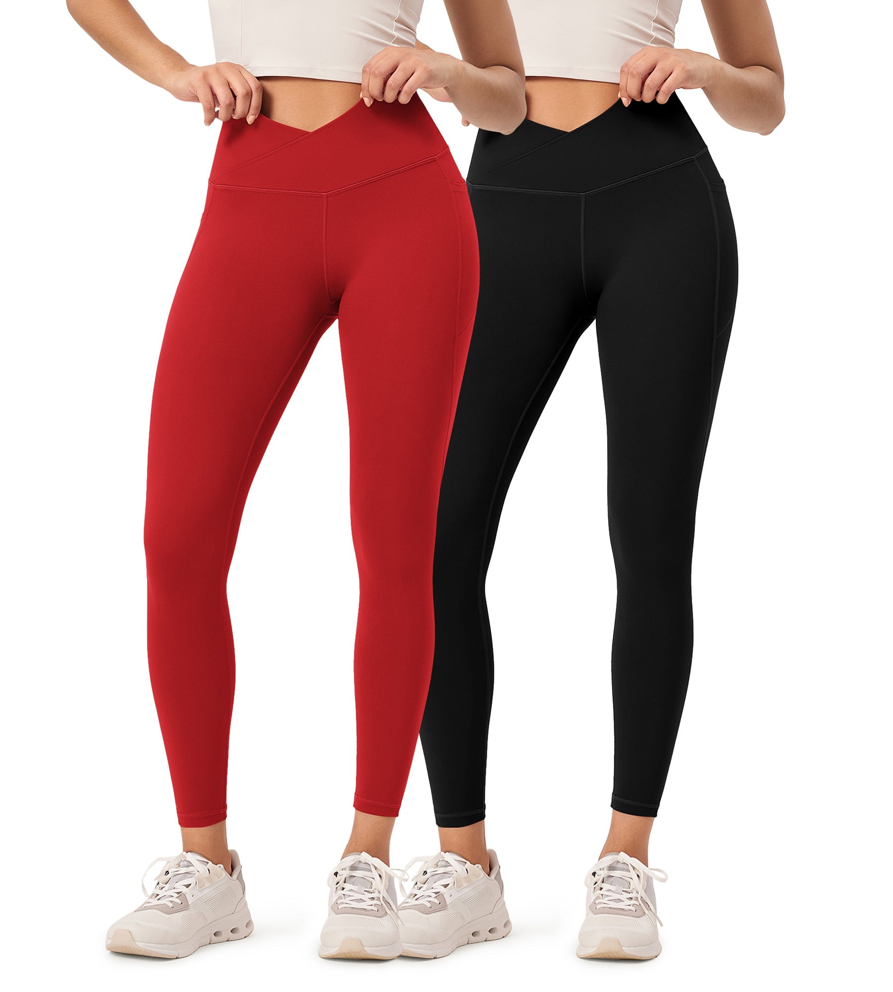 2-Pack 25 ODCLOUD Crossover Lounge Yoga Waist Leggings with Pockets - ododos