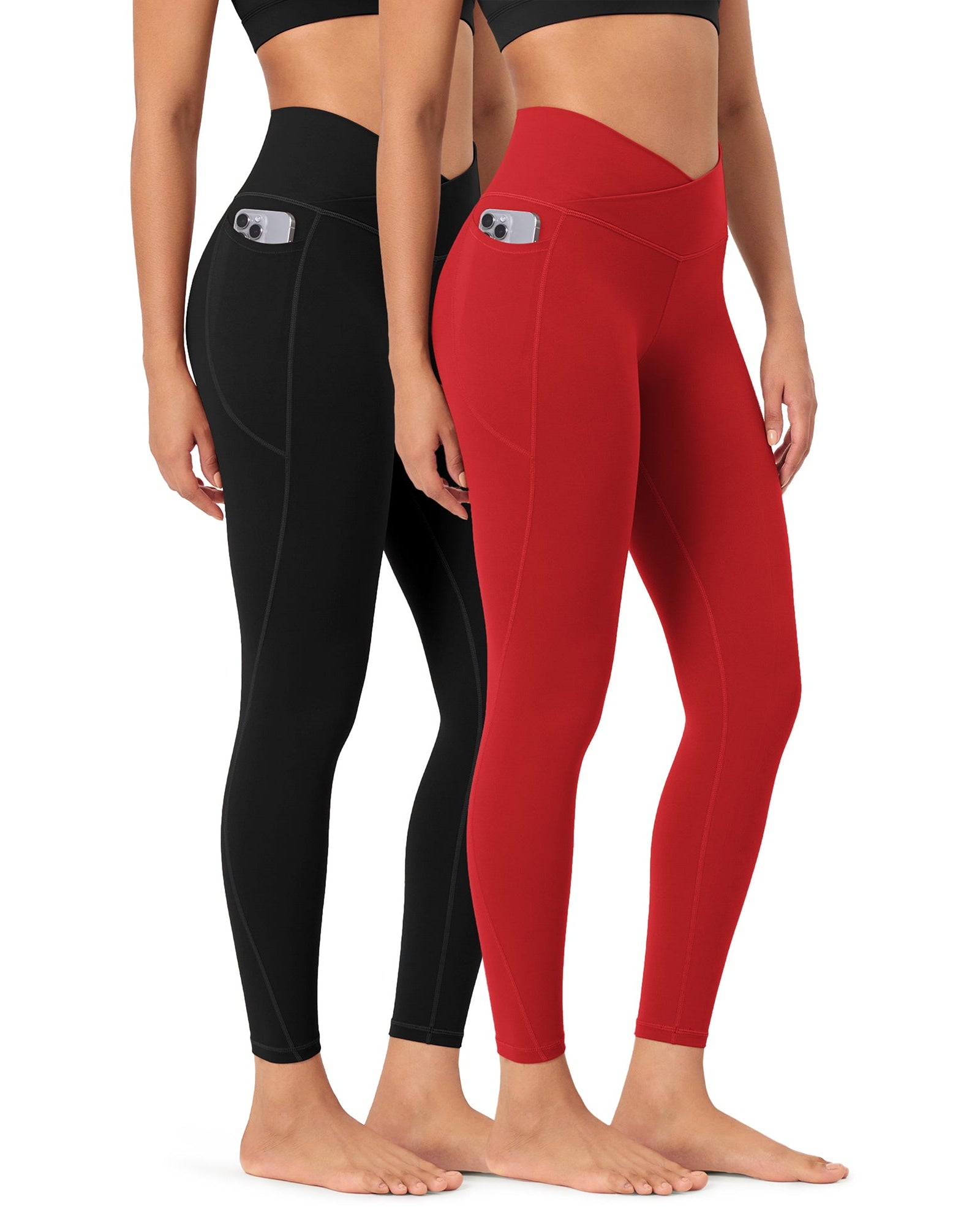 2-Pack 25 ODCLOUD Crossover Lounge Yoga Waist Leggings with Pockets - ododos