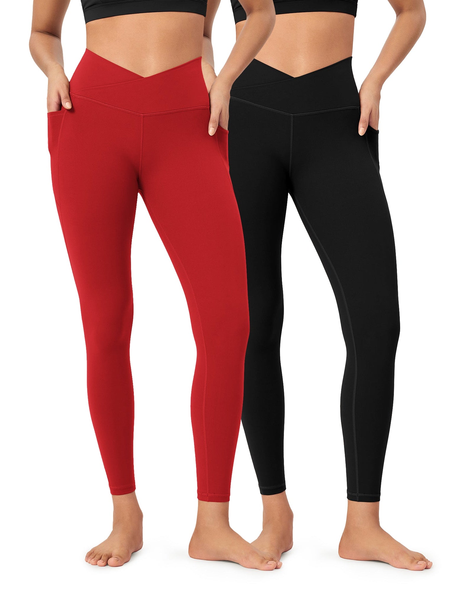 2-Pack 25 ODCLOUD Crossover Lounge Yoga Waist Leggings with Pockets - ododos