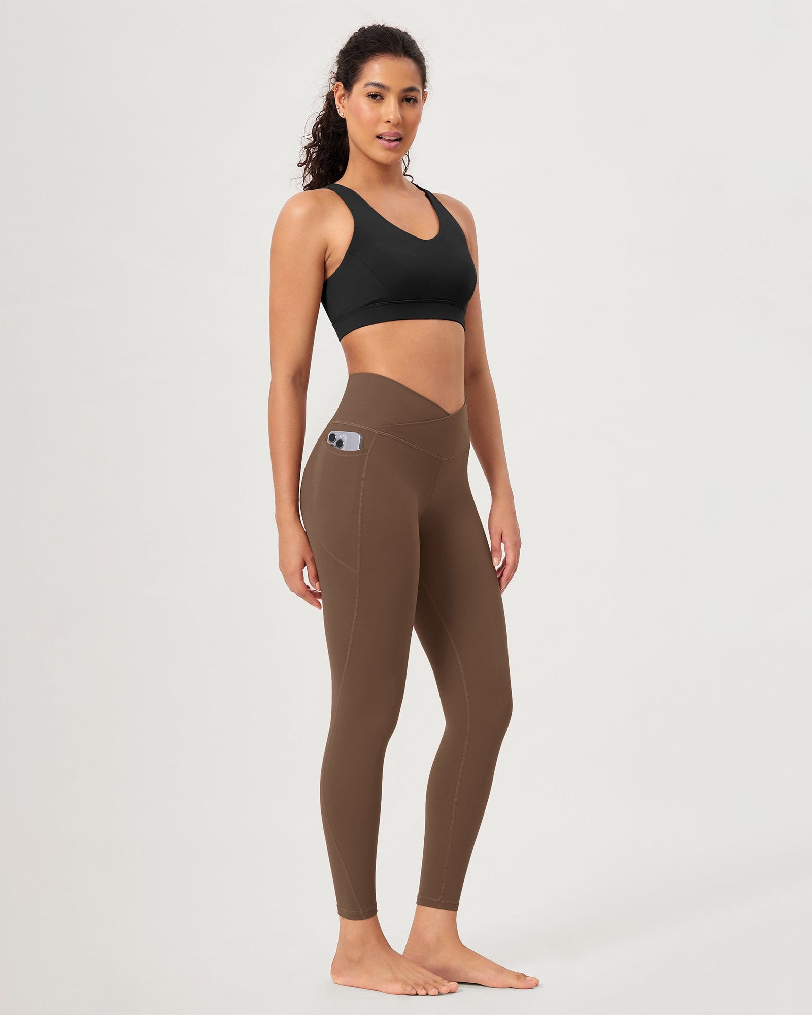 25 ODCLOUD Crossover Lounge Yoga Waist Leggings with Pockets - ododos