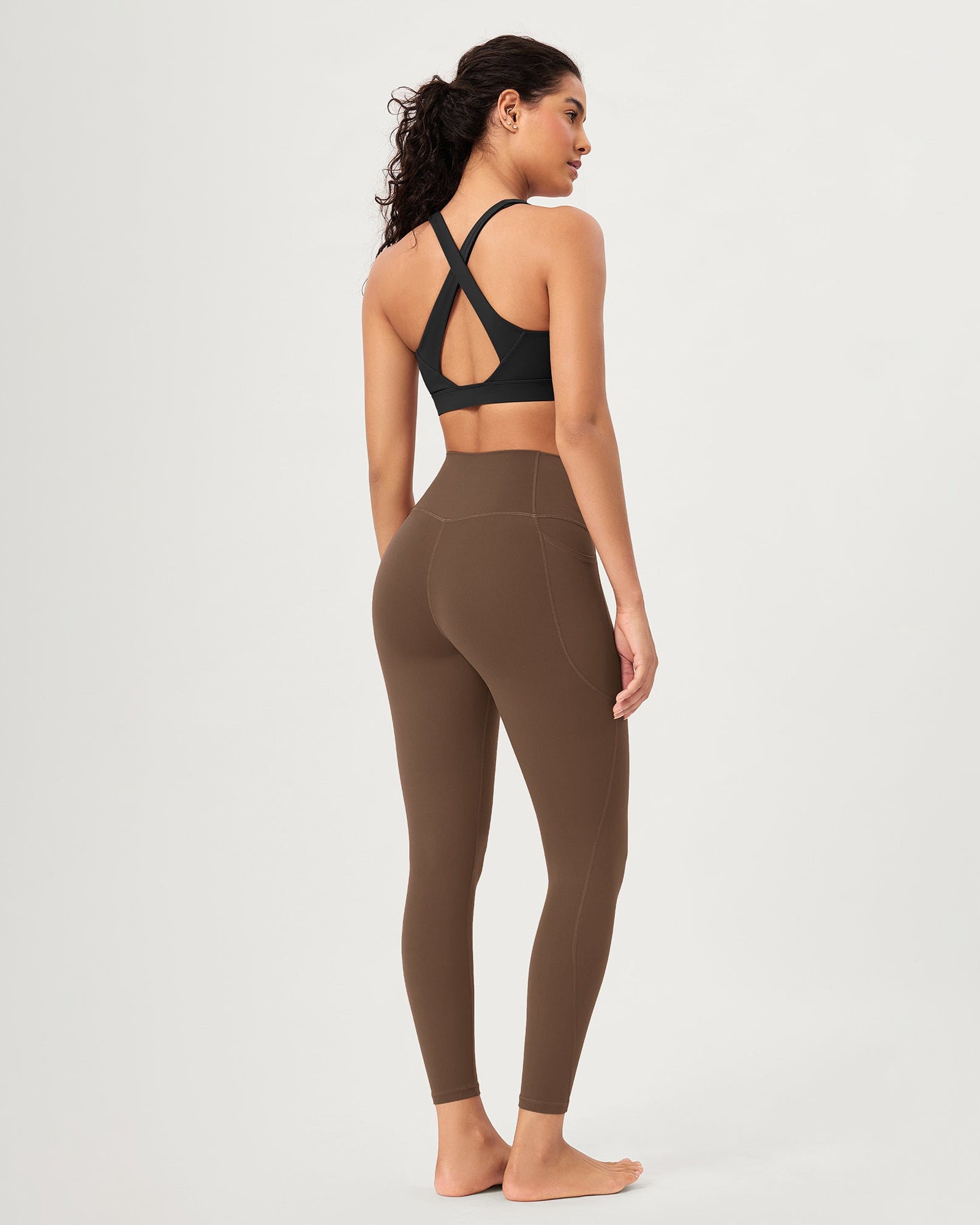 25 ODCLOUD Crossover Lounge Yoga Waist Leggings with Pockets - ododos