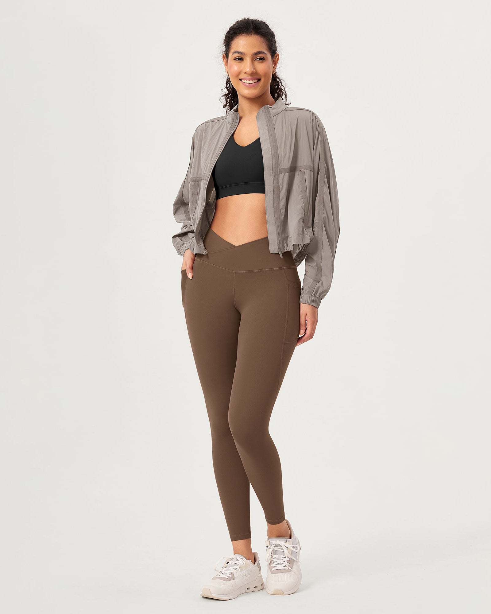 25 ODCLOUD Crossover Lounge Yoga Waist Leggings with Pockets - ododos