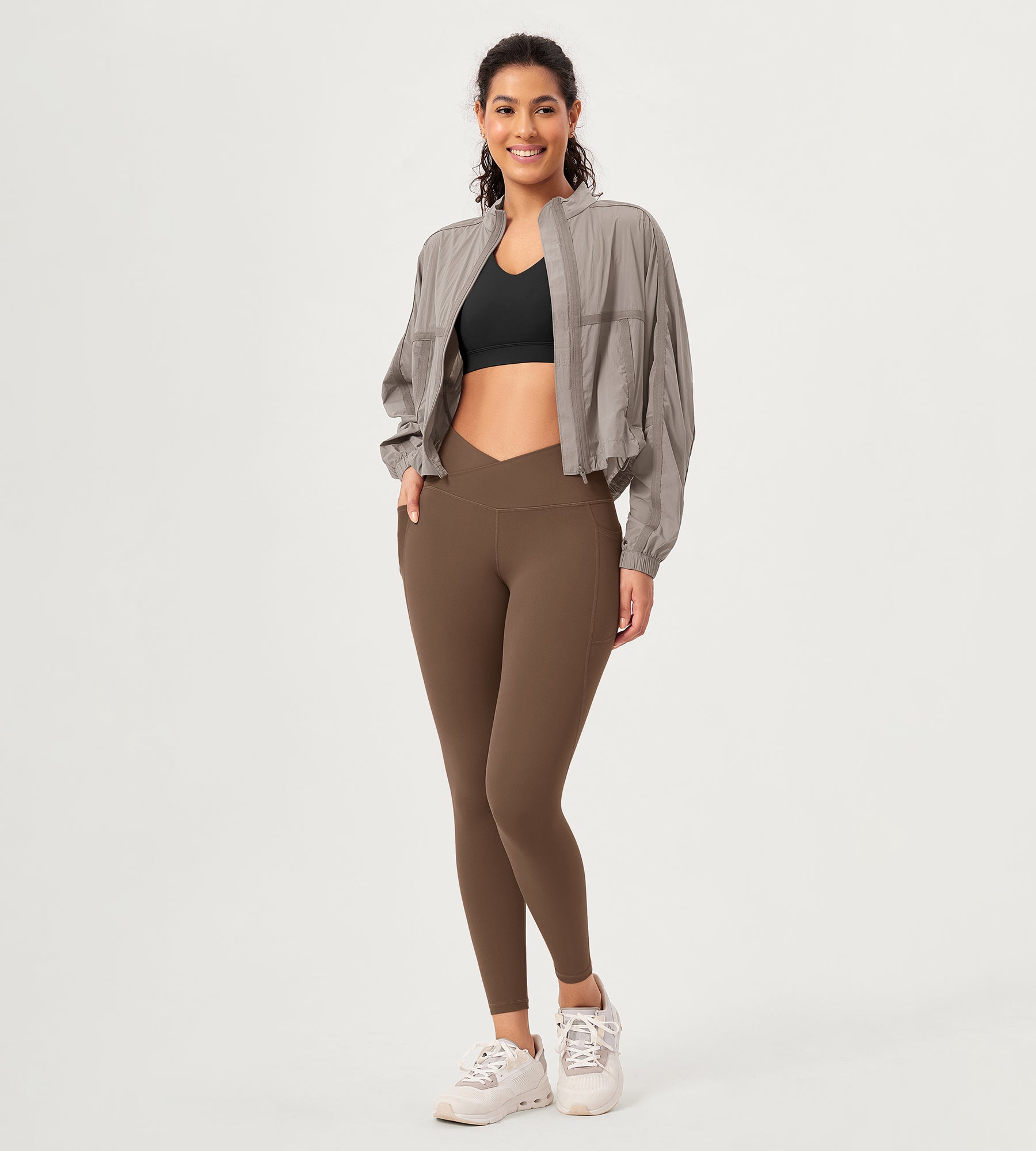 25 ODCLOUD Crossover Lounge Yoga Waist Leggings with Pockets - ododos