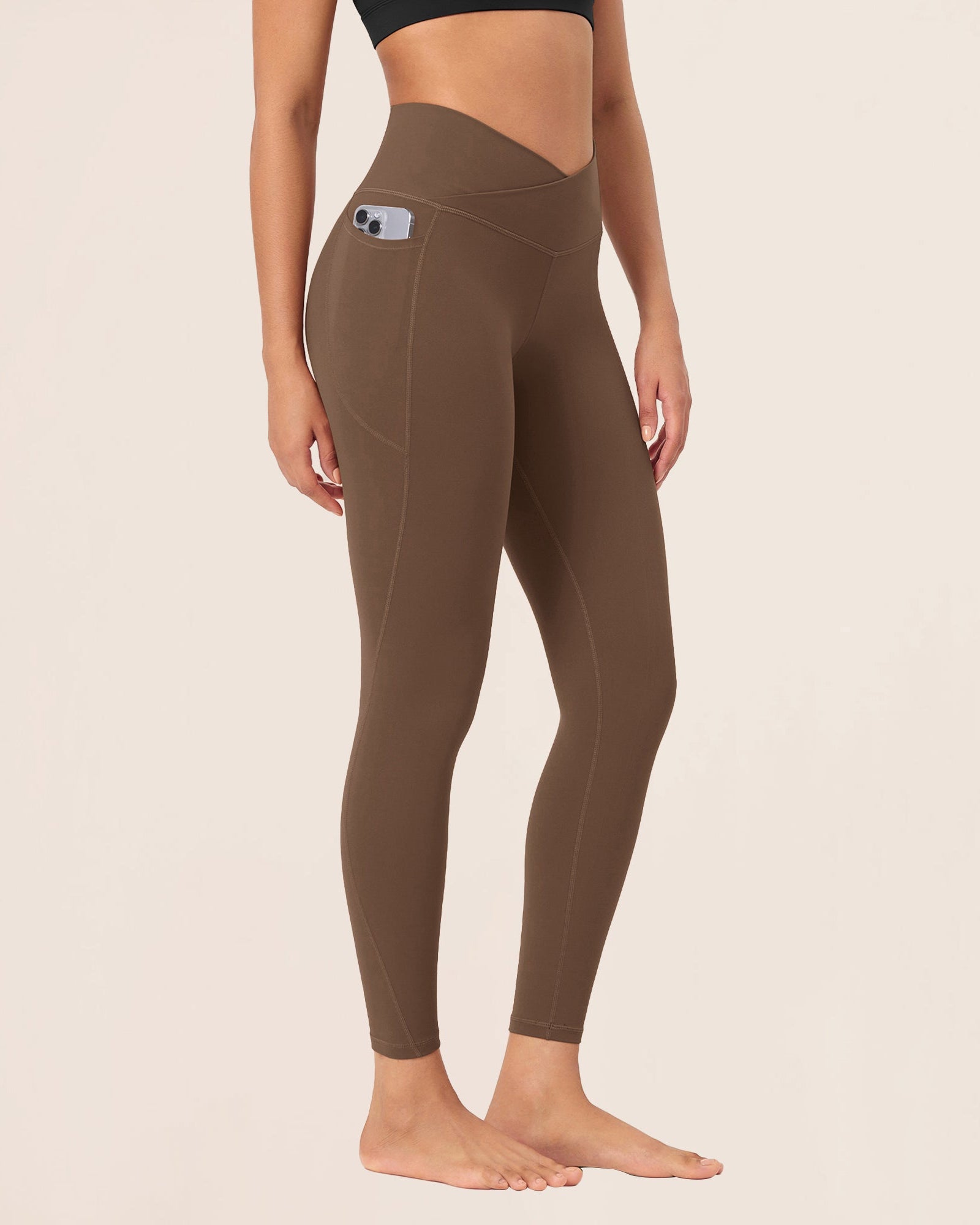 25 ODCLOUD Crossover Lounge Yoga Waist Leggings with Pockets - ododos