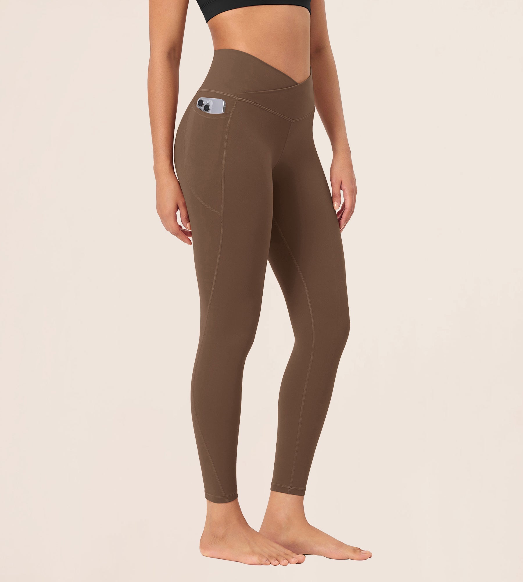 25 ODCLOUD Crossover Lounge Yoga Waist Leggings with Pockets - ododos