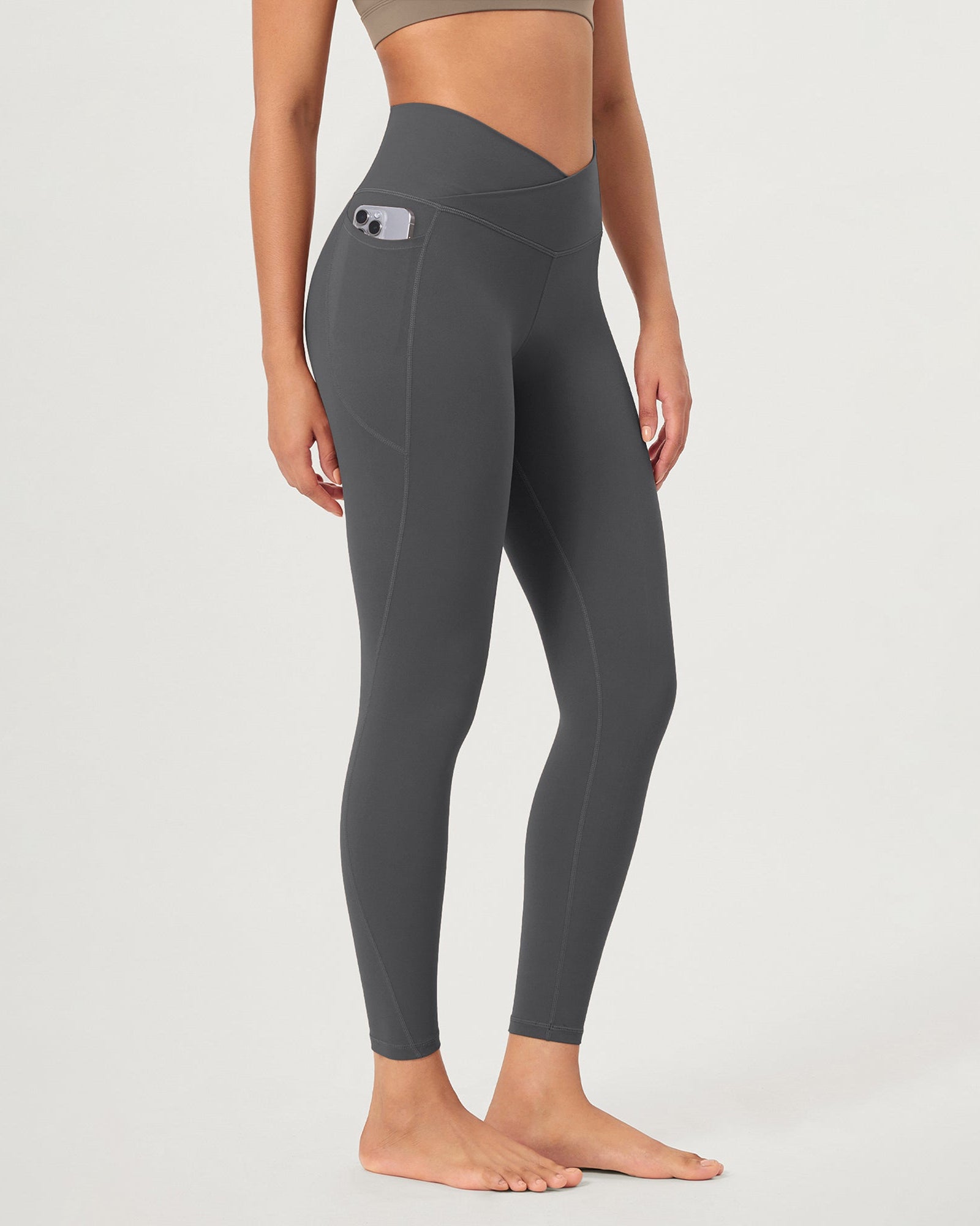 25 ODCLOUD Crossover Lounge Yoga Waist Leggings with Pockets - ododos