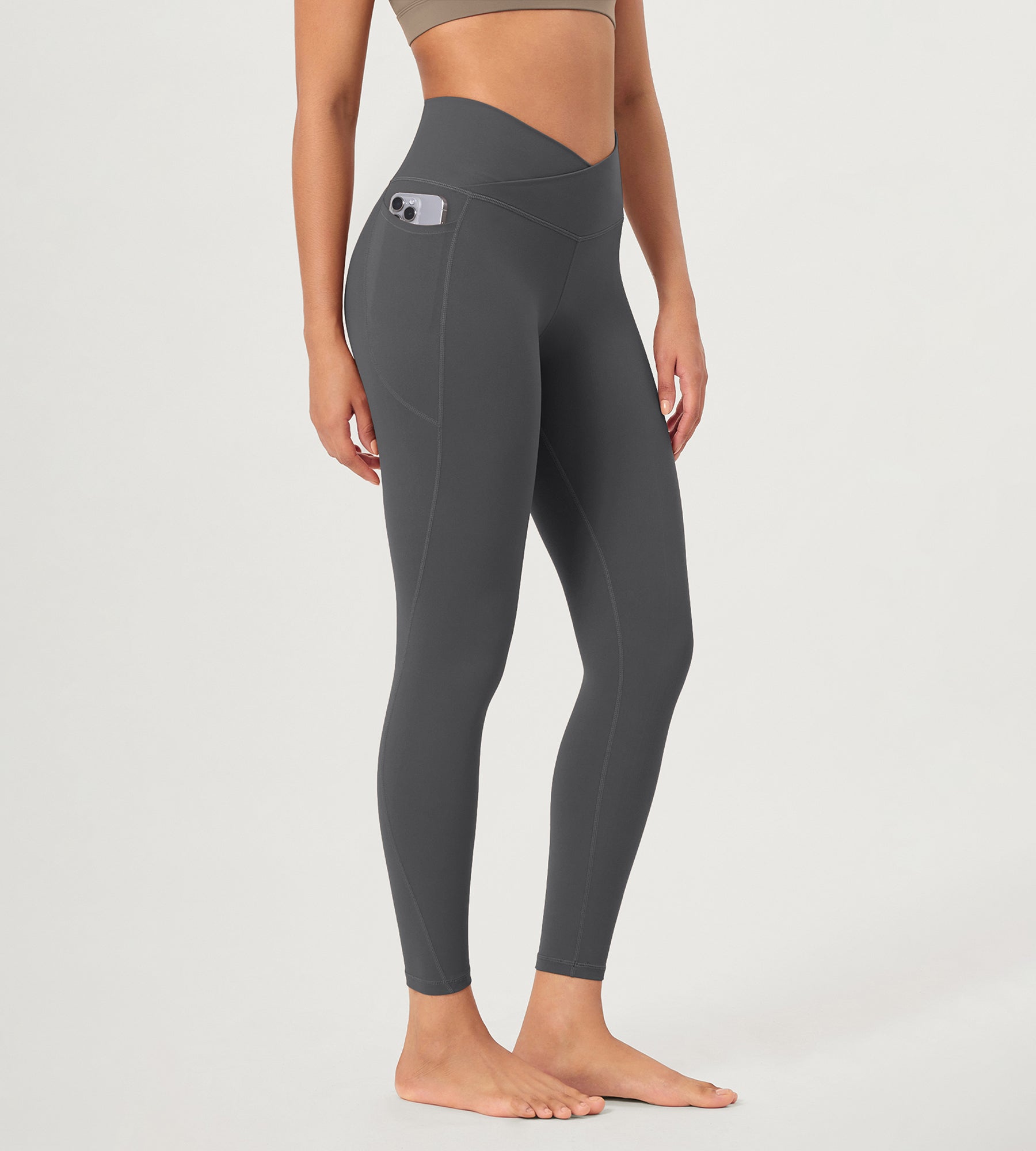 25 ODCLOUD Crossover Lounge Yoga Waist Leggings with Pockets - ododos