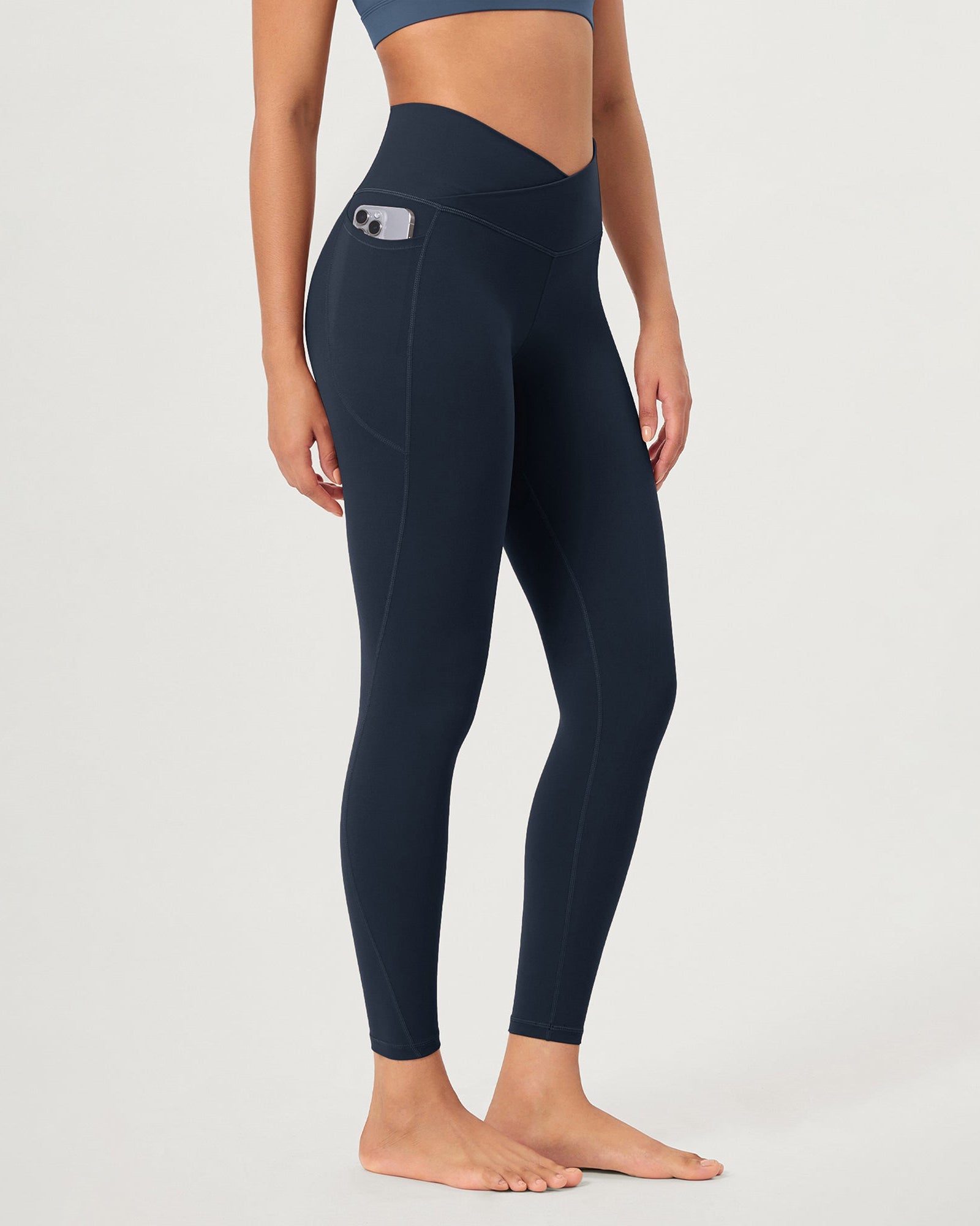 25 ODCLOUD Crossover Lounge Yoga Waist Leggings with Pockets - ododos