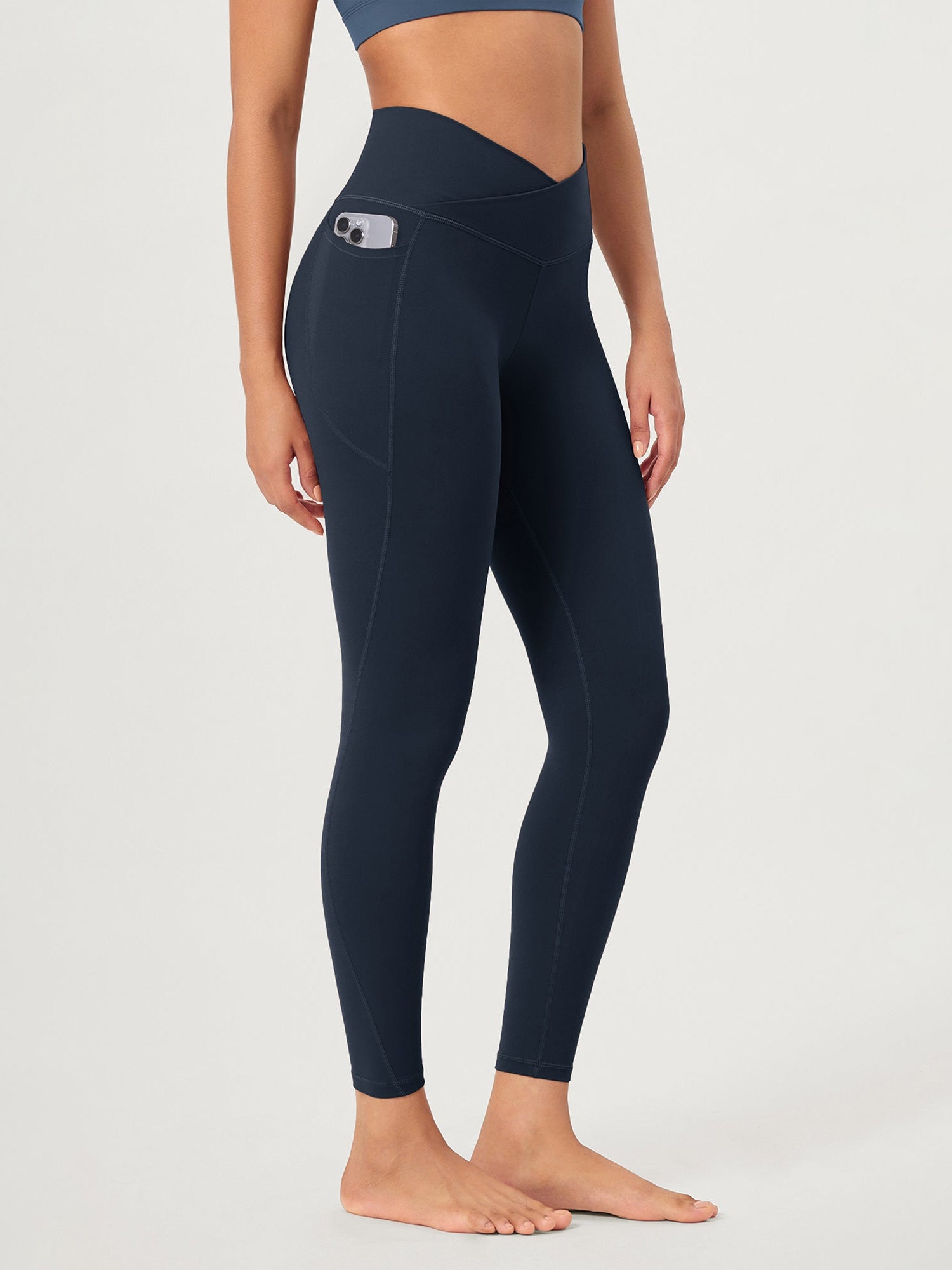 25 ODCLOUD Crossover Lounge Yoga Waist Leggings with Pockets - ododos