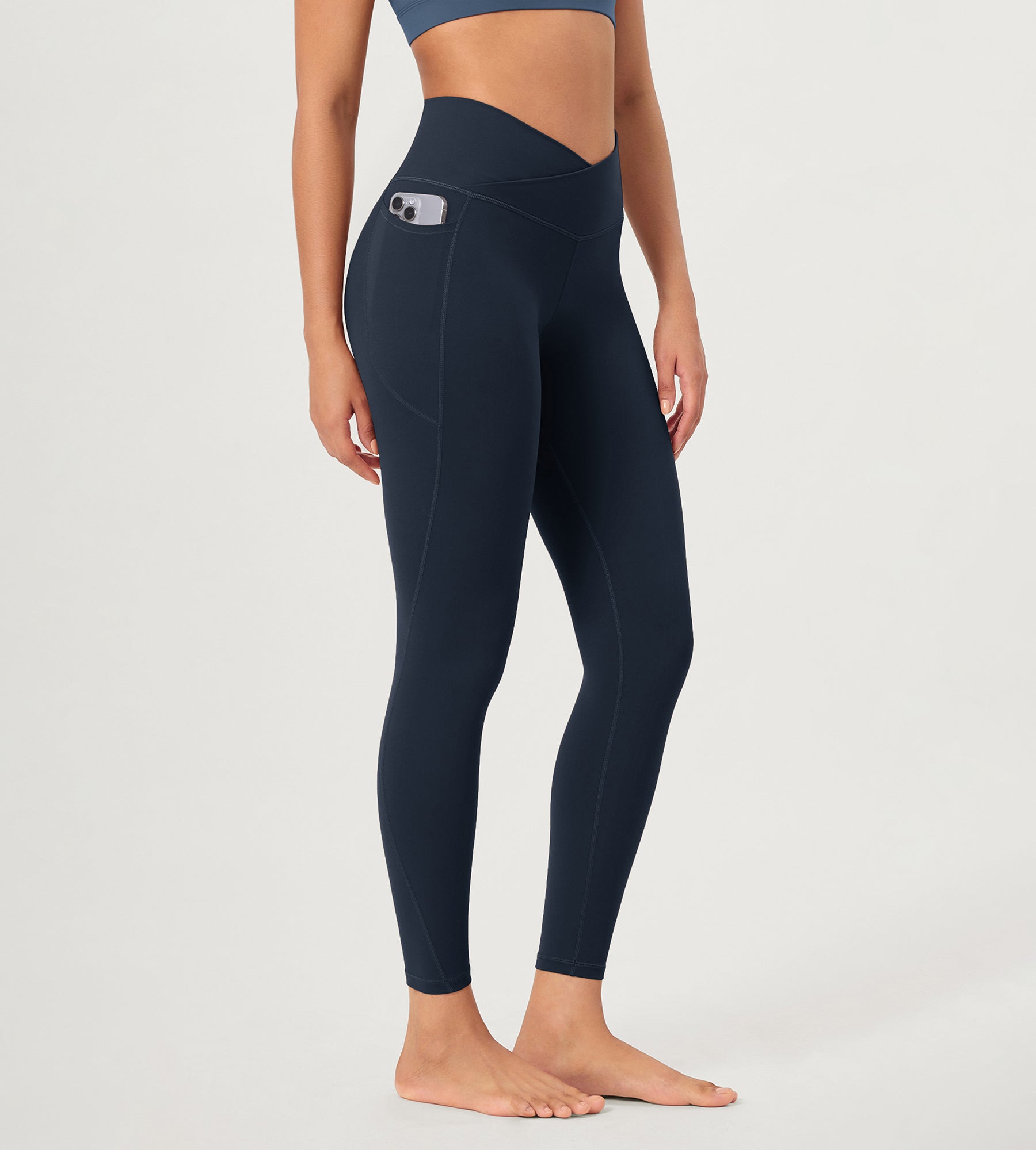 25 ODCLOUD Crossover Lounge Yoga Waist Leggings with Pockets - ododos